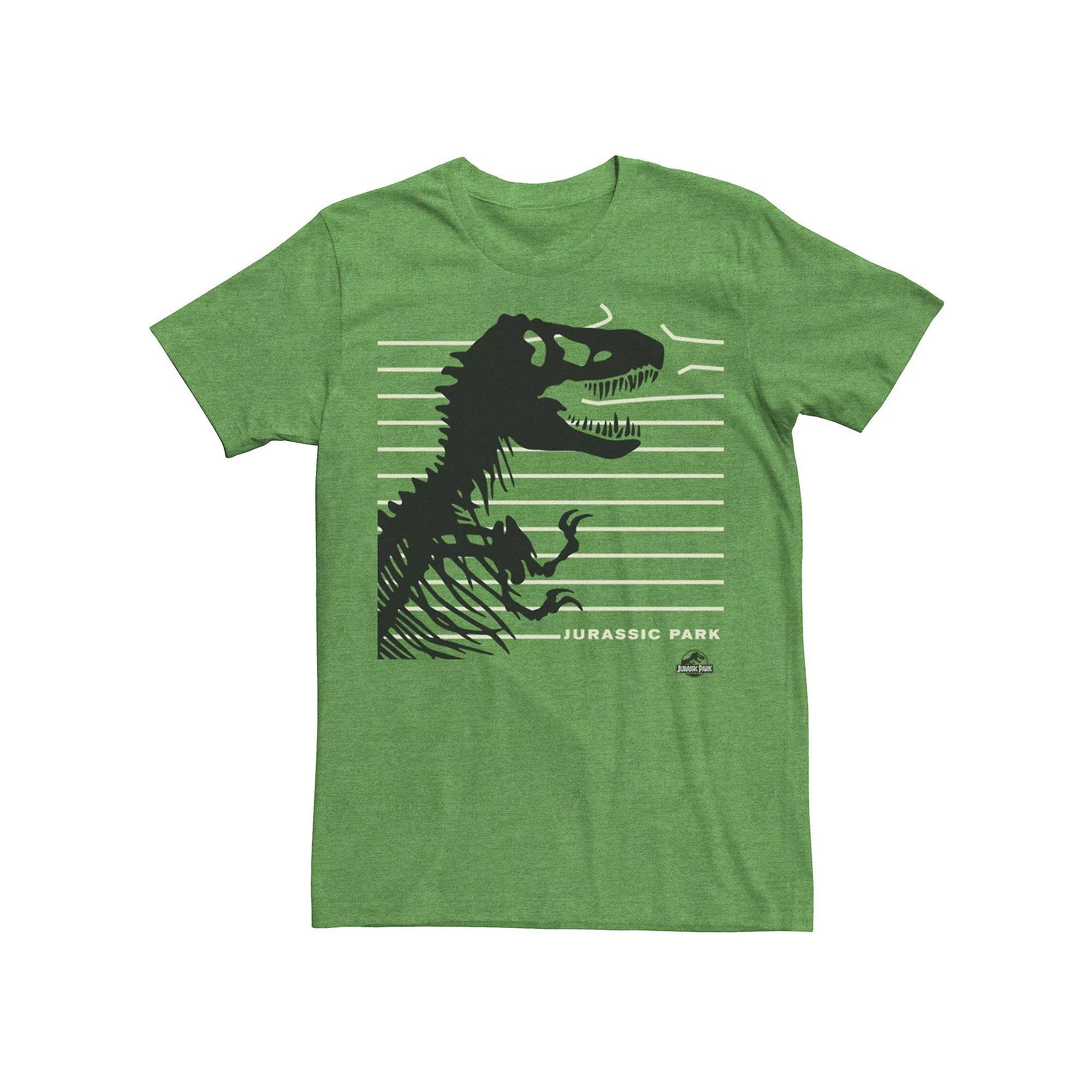 Men's Jurassic Park T-Rex Skeleton Fence Breakthrough Tee, Size: Medium, Grey Heather Product Image