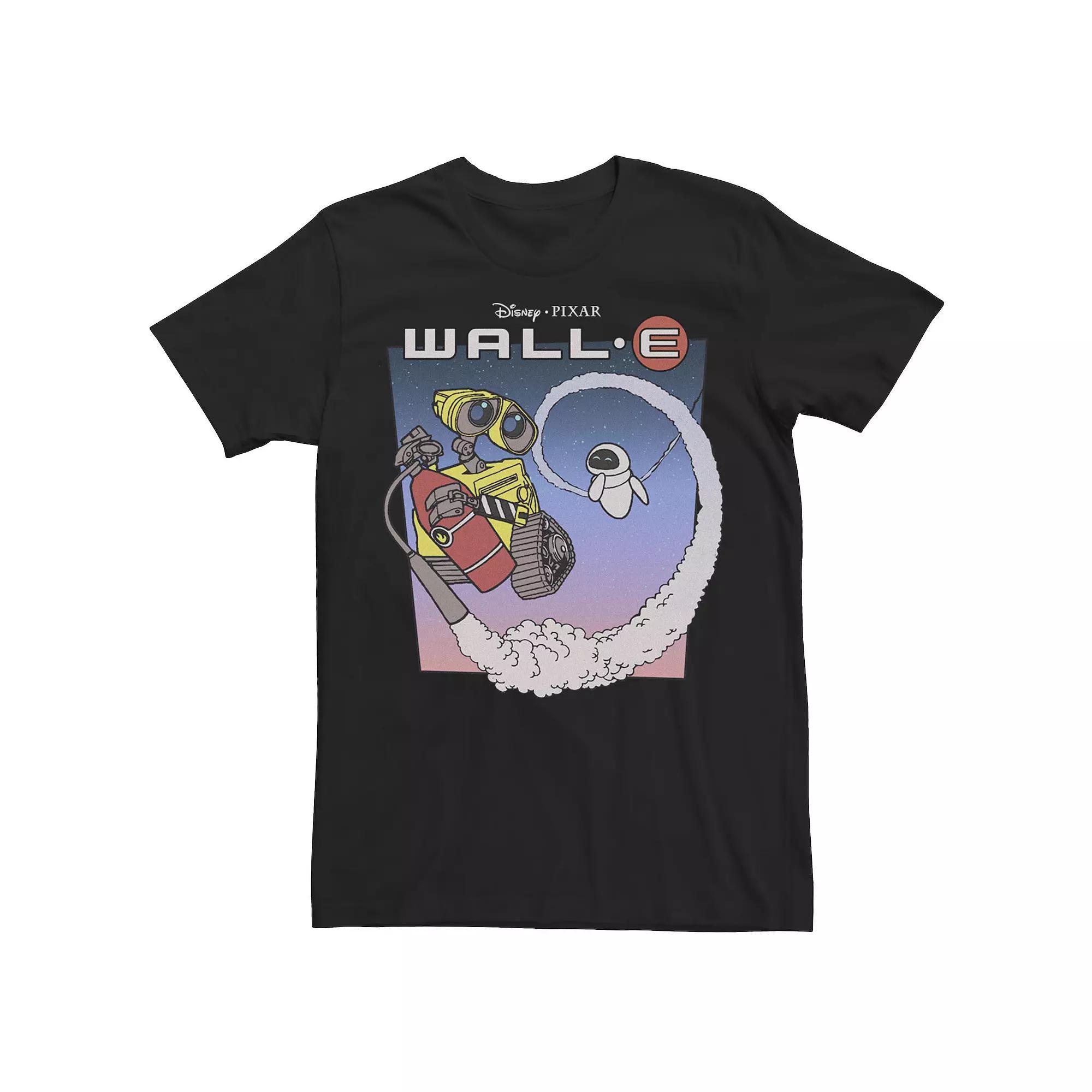 Big & Tall Disney / Pixar Wall-E Fly Eve Retro Distressed Tee, Men's, Size: 3XL Tall, Black Product Image