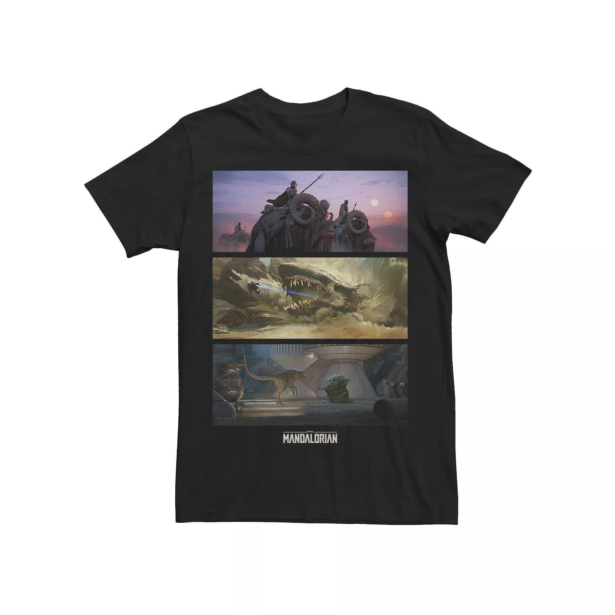 Men's Star Wars: The Mandalorian Chapter 9 Concept Art Panels Tee, Size: Large, Black Product Image