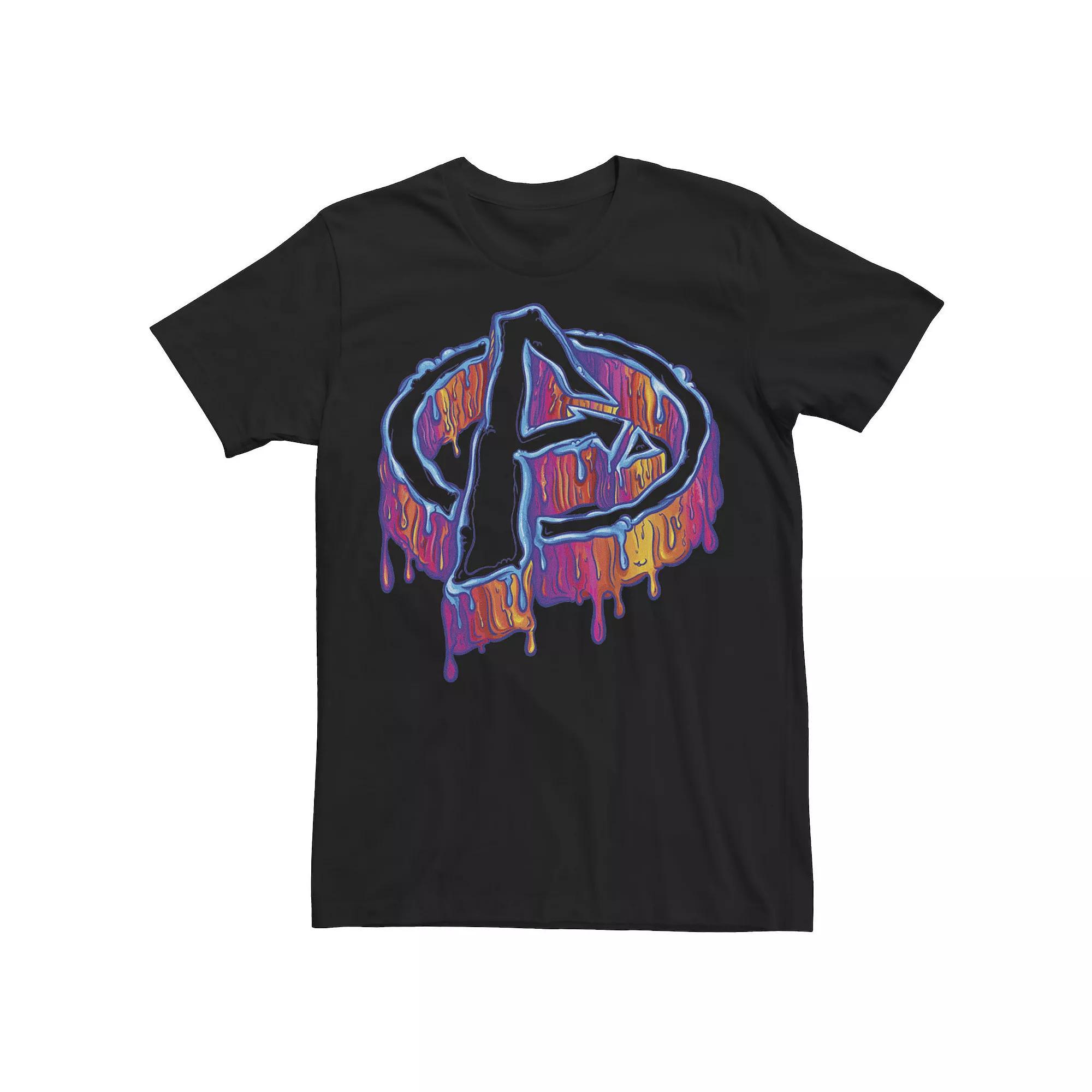 Men's Marvel Avengers Dripping Paint Logo Tee, Size: Medium, Black Product Image