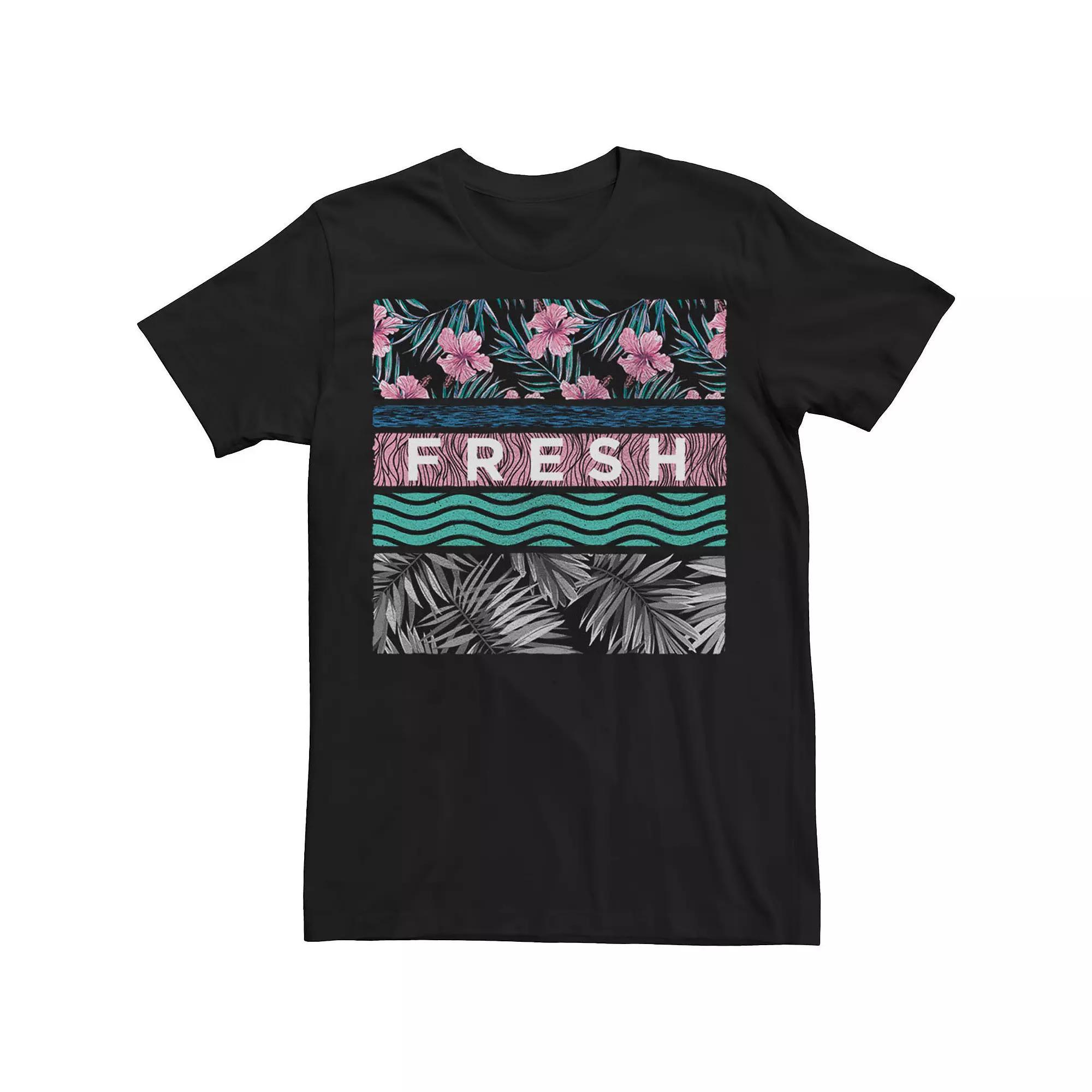 Big & Tall Pieces Of Paradise Rectangles Tee, Men's, Size: Large Tall, Black Product Image
