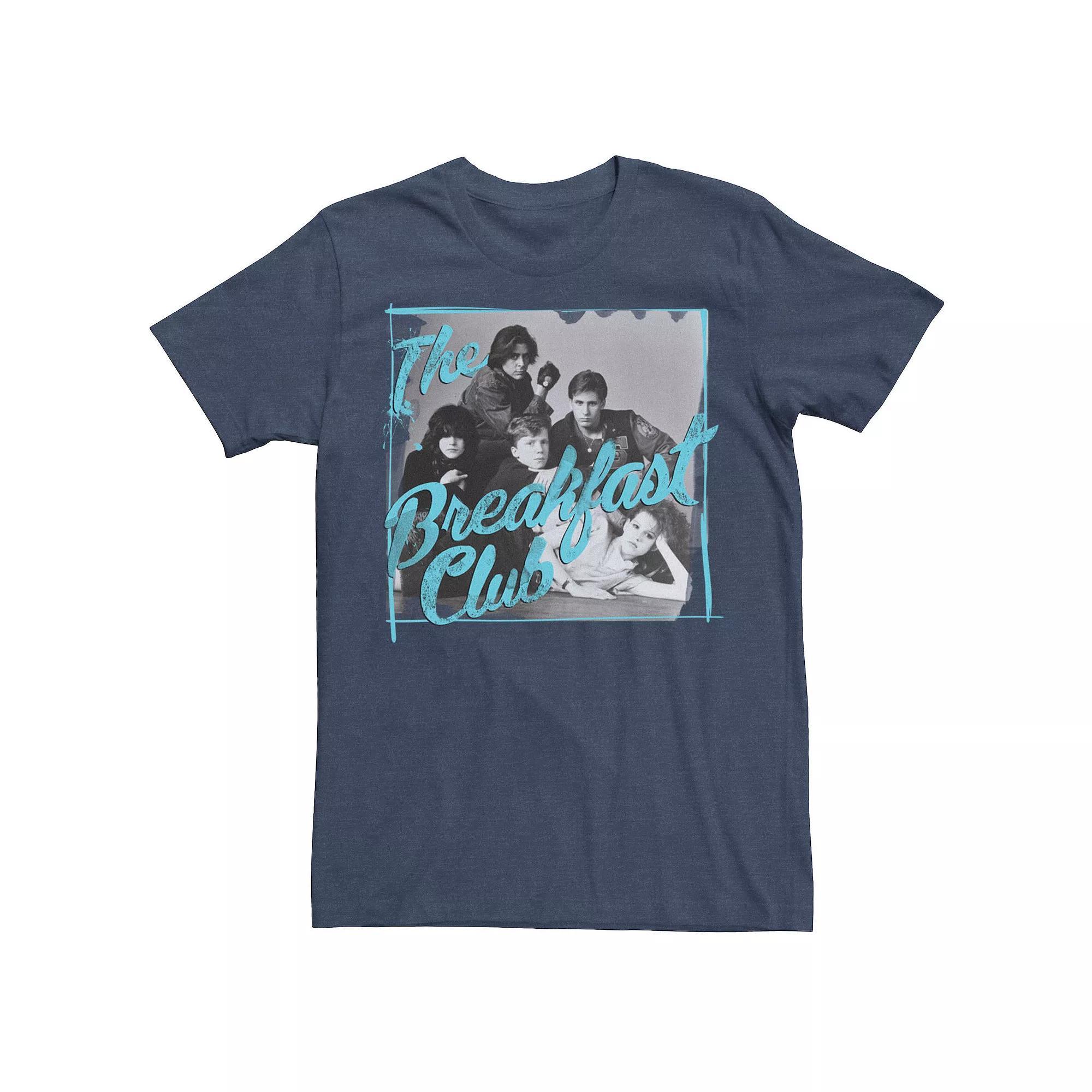 Men's Breakfast Club Group Portrait Fancy Script Tee, Size: XL, Navy Grey Product Image