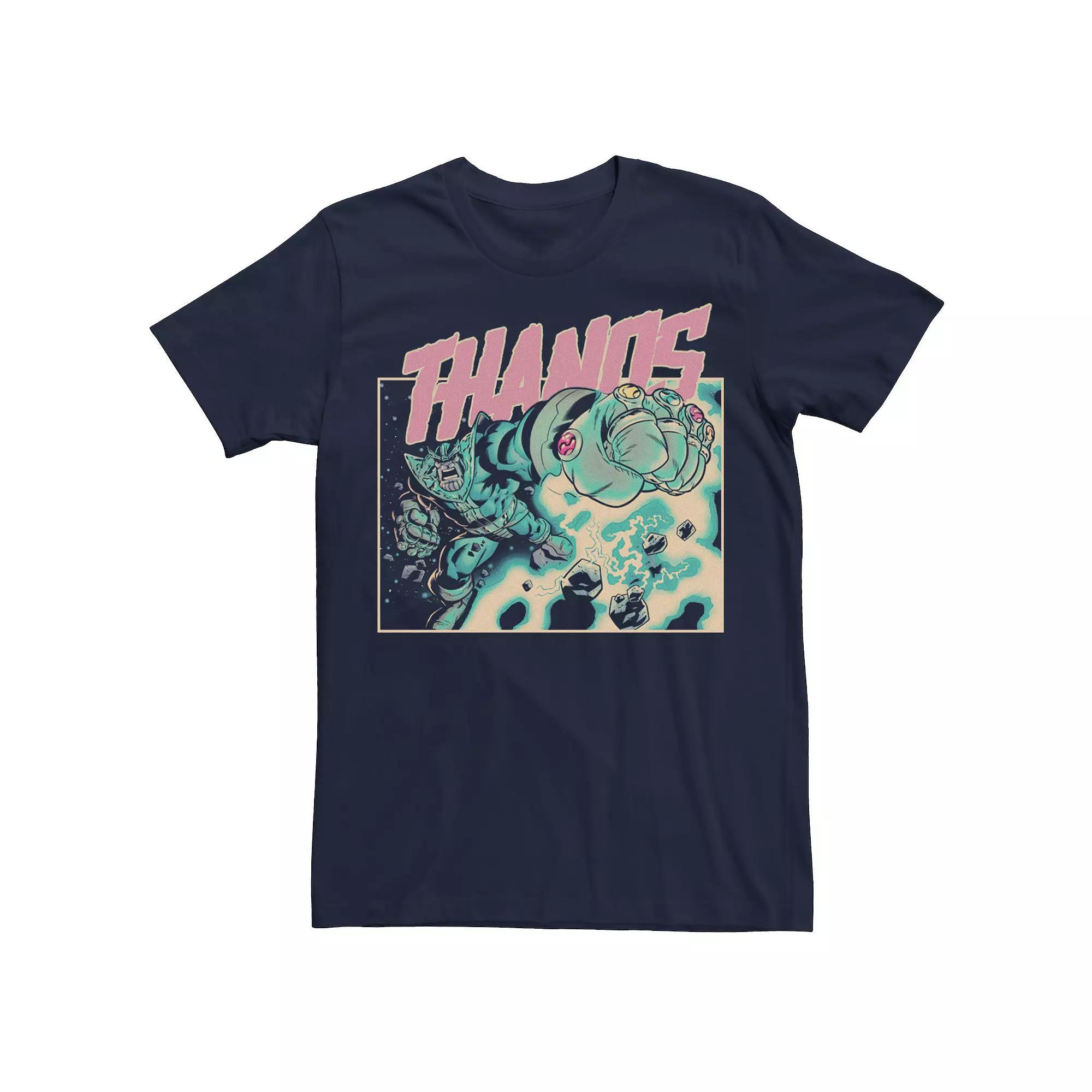 Men's Marvel Thanos Retro Infinity Gems Graphic Tee, Size: Large, Black Product Image