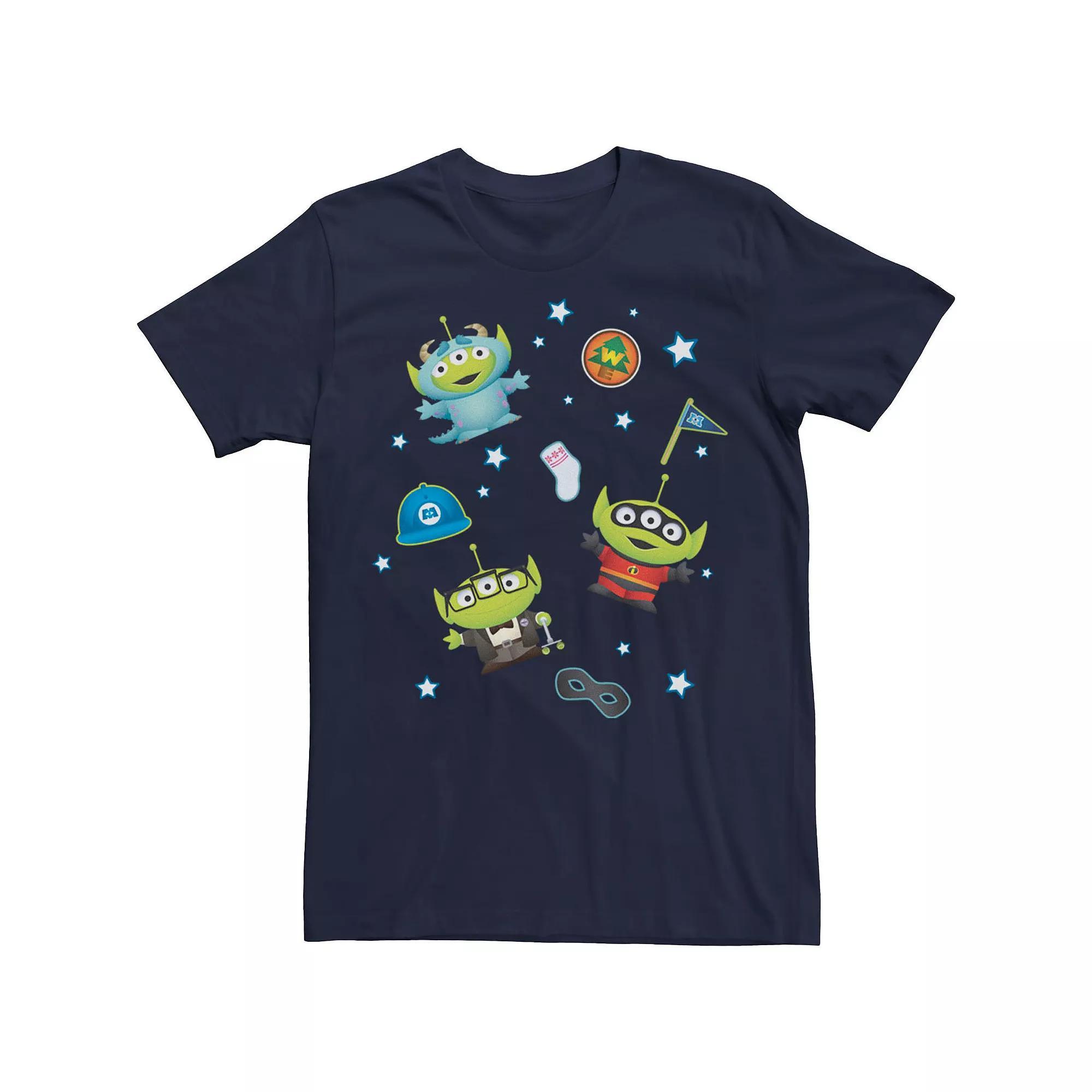 Disney / Pixar's Monsters, Inc., Up, The Incredibles Men's Mashup Tee, Size: Large, Blue Product Image