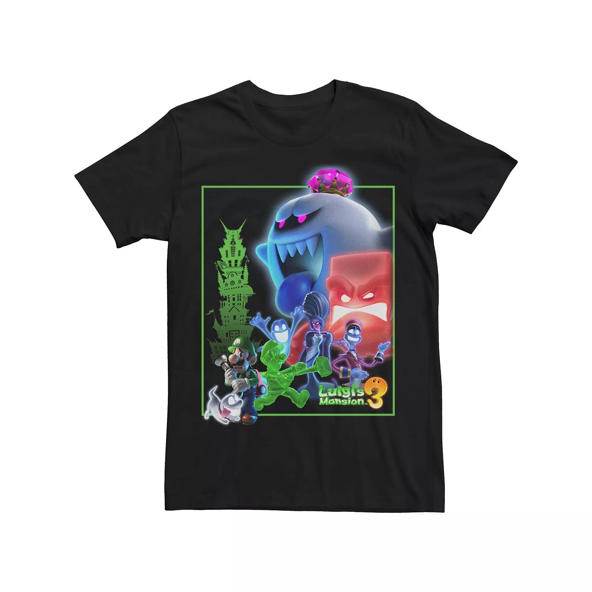 Big & Tall Nintendo Luigi's Mansion 3 Ghost Group Poster Tee, Men's, Size: 3XL Tall, Black Product Image