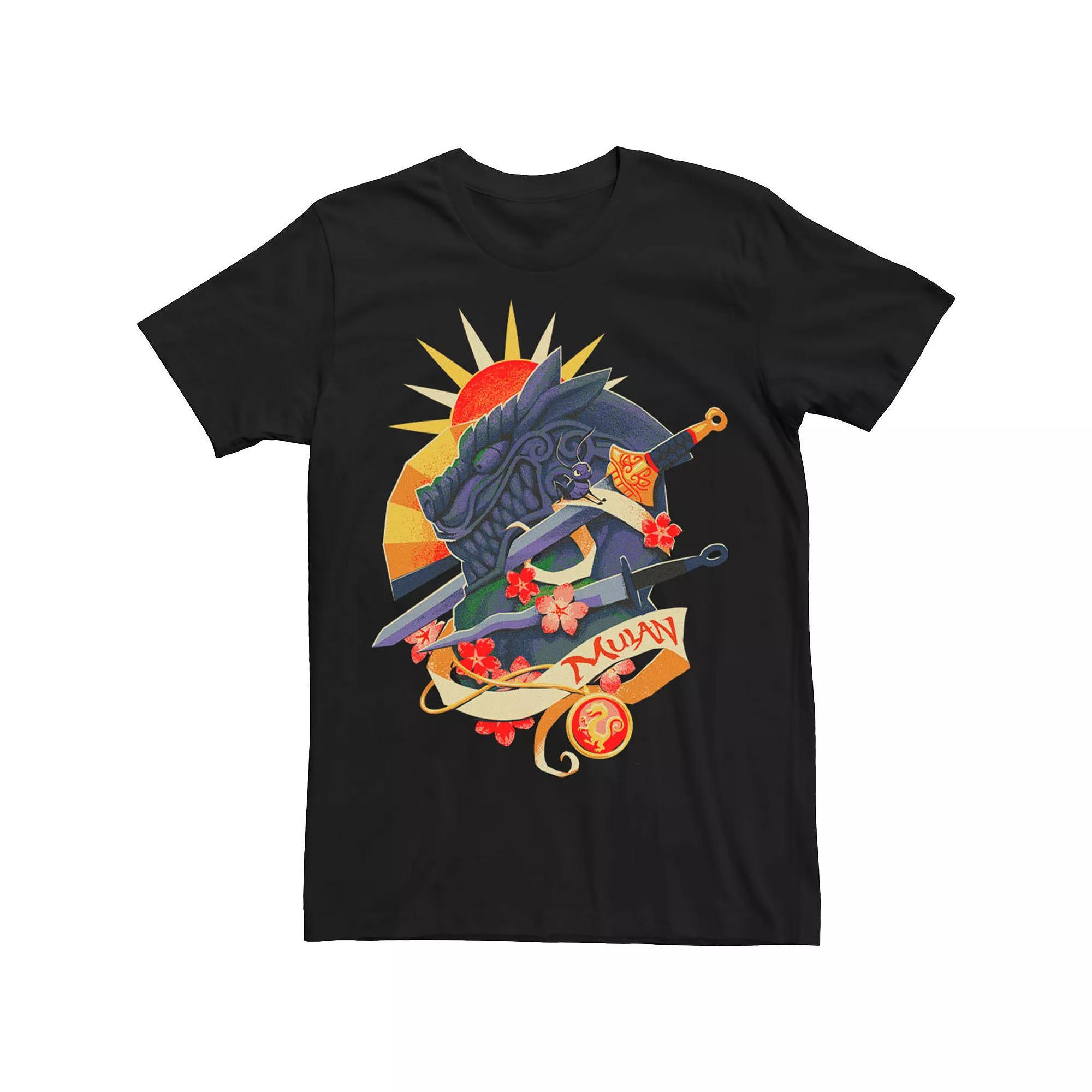 Disney's Mulan Cri-Kee Men's Great Stone Dragon Tee, Size: XL, Black Product Image