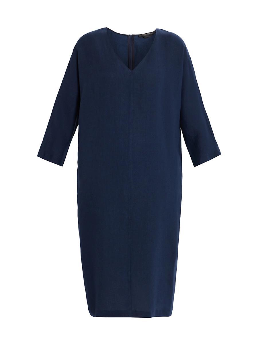 Womens Edolo Linen Shift Midi-Dress Product Image