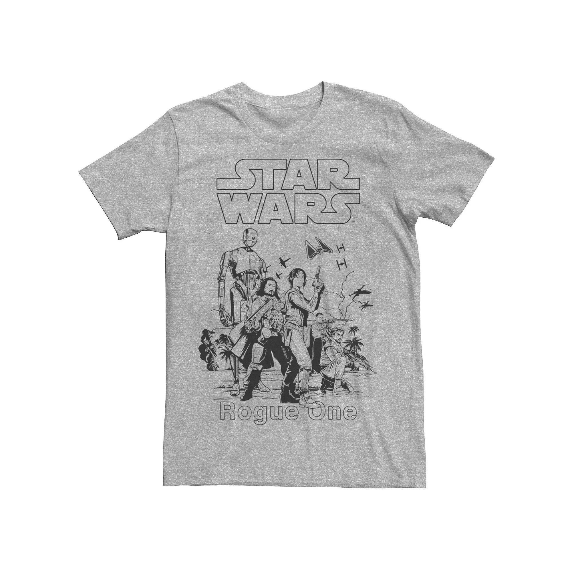 Men's Rogue One: A Star Wars Story Group Shot Portrait Tee, Size: Medium, Athletic Grey Product Image