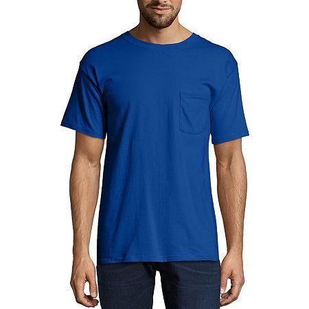 Men's Hanes® Beefy-T 2-Pack Pocket T-Shirt, Size: XL, Blue Product Image
