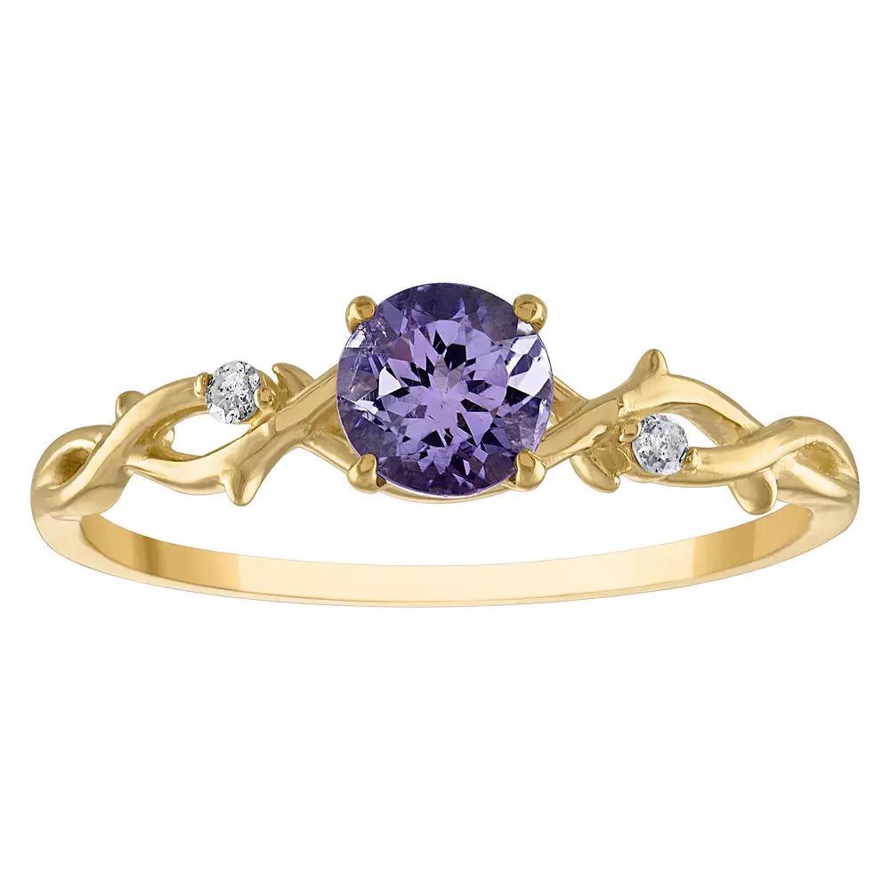 Tiara 10k Gold Tanzanite & Diamond Accent Ring, Women's, Size: 8 Product Image