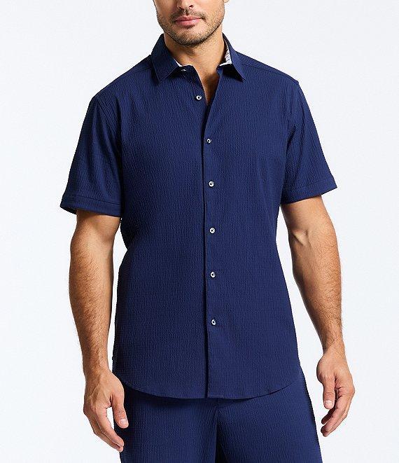 Robert Graham Thresher Stretch Seersucker Short Sleeve Woven Shirt Product Image