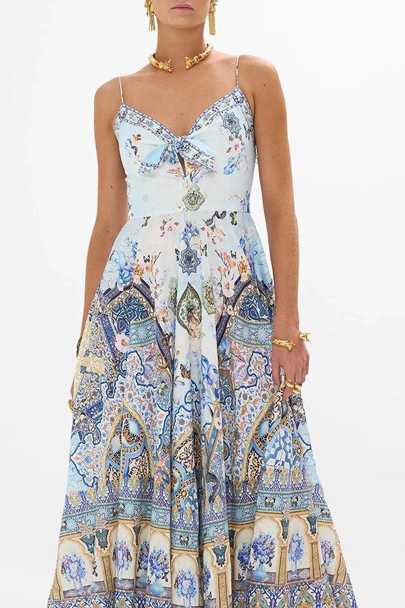 CAMILLA Long Dress With Tie Front Product Image