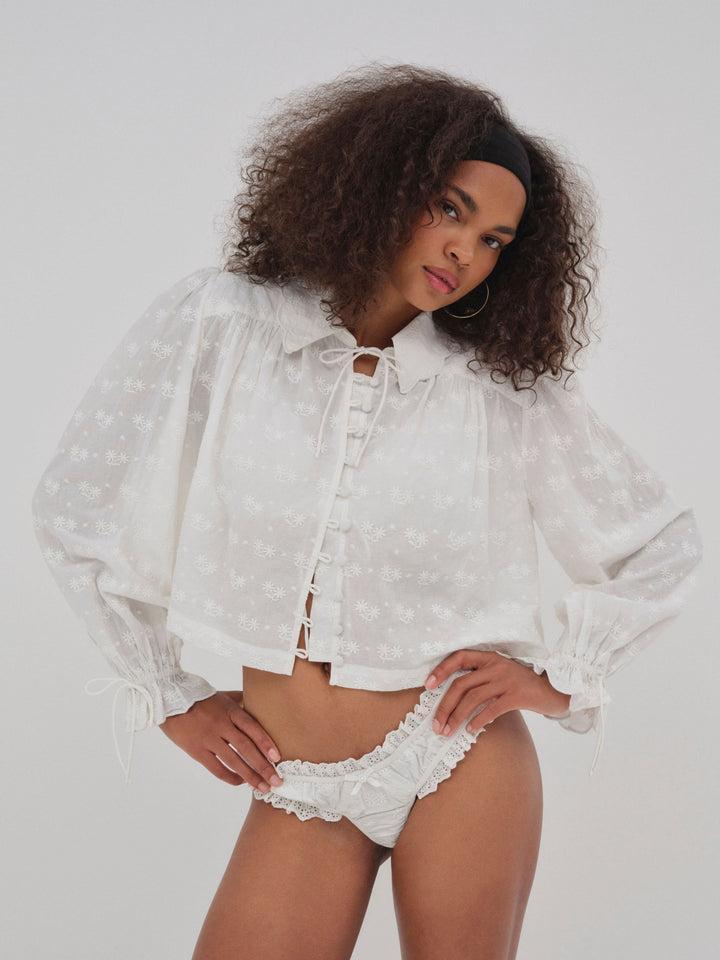 Edie Eyelet Top — White Product Image