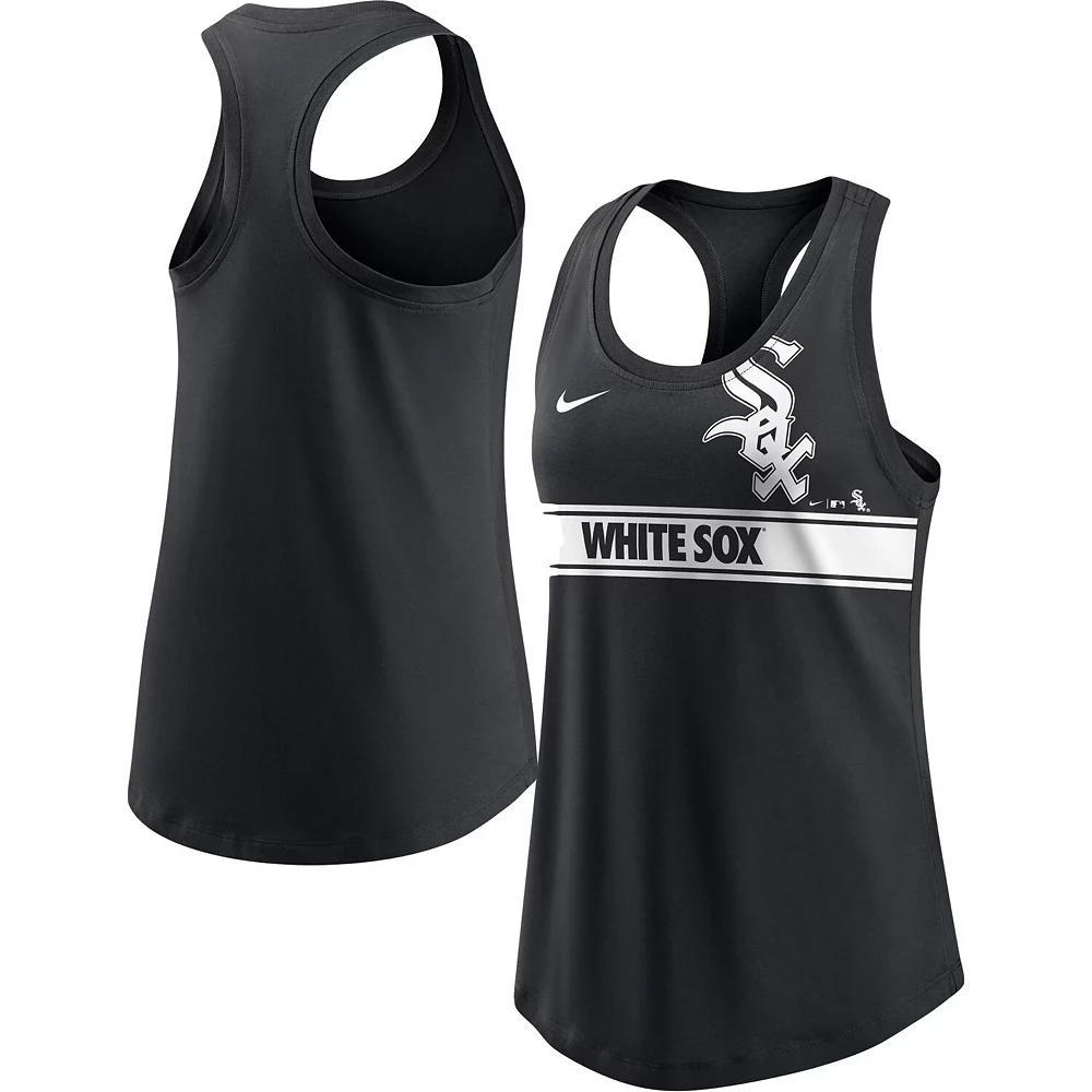 Women's Nike Black Chicago White Sox Cropped Logo Performance Racerback Tank Top, Size: Medium Product Image