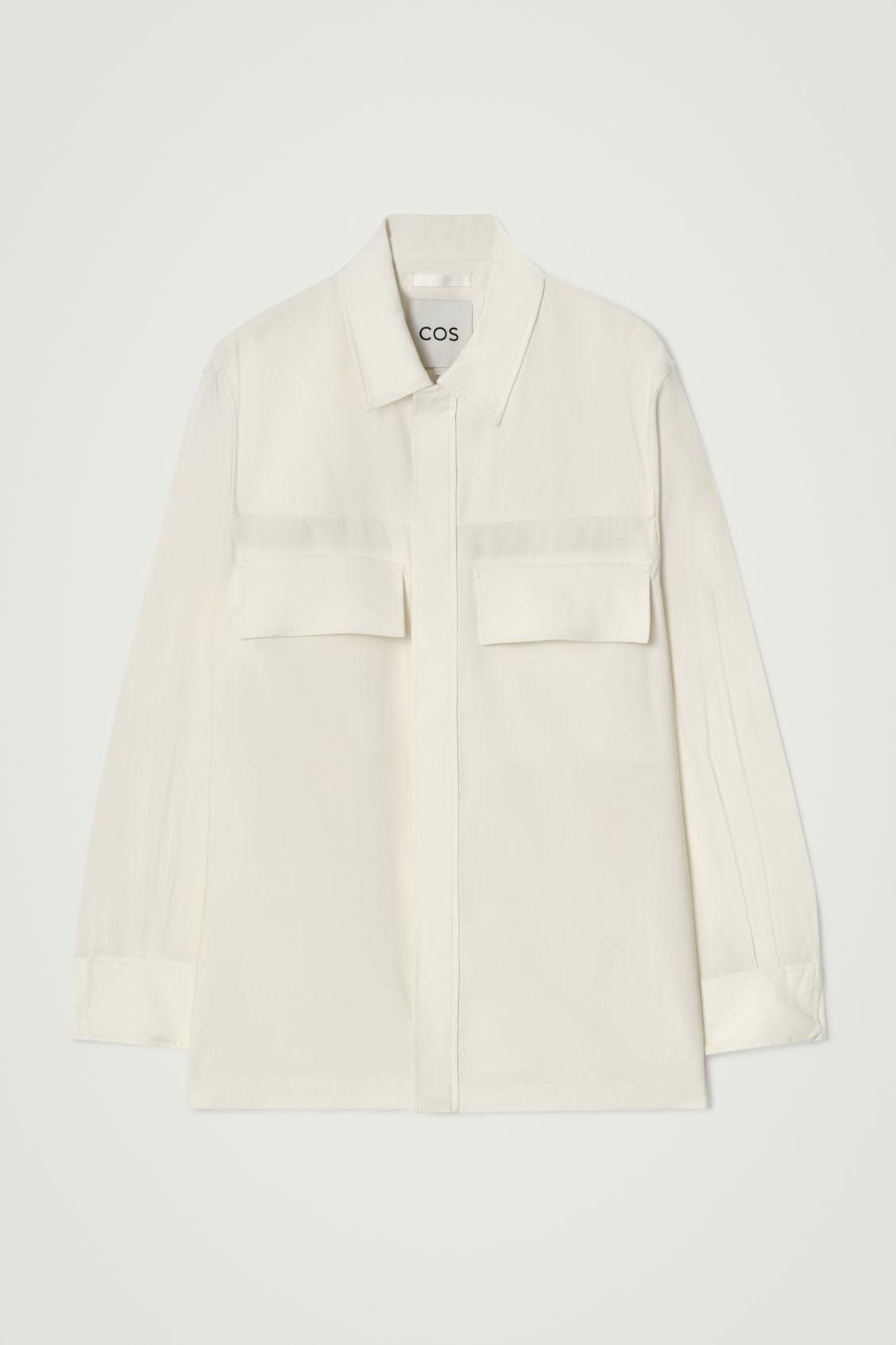 LINEN-BLEND UTILITY OVERSHIRT Product Image