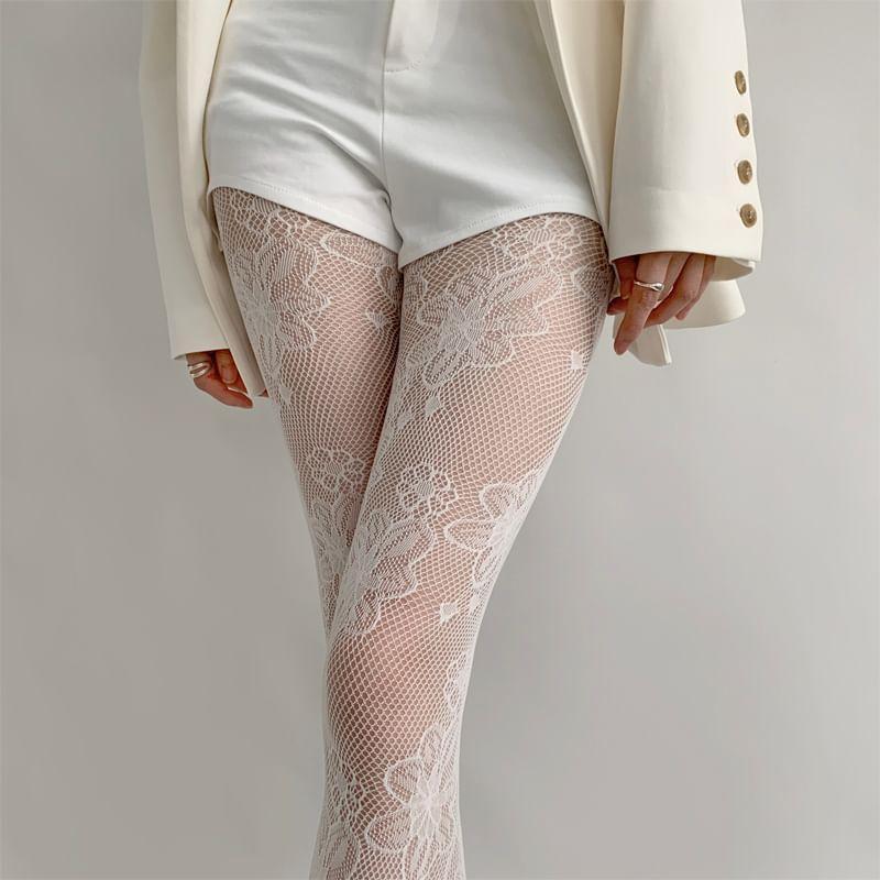 Lace Floral Tights Product Image