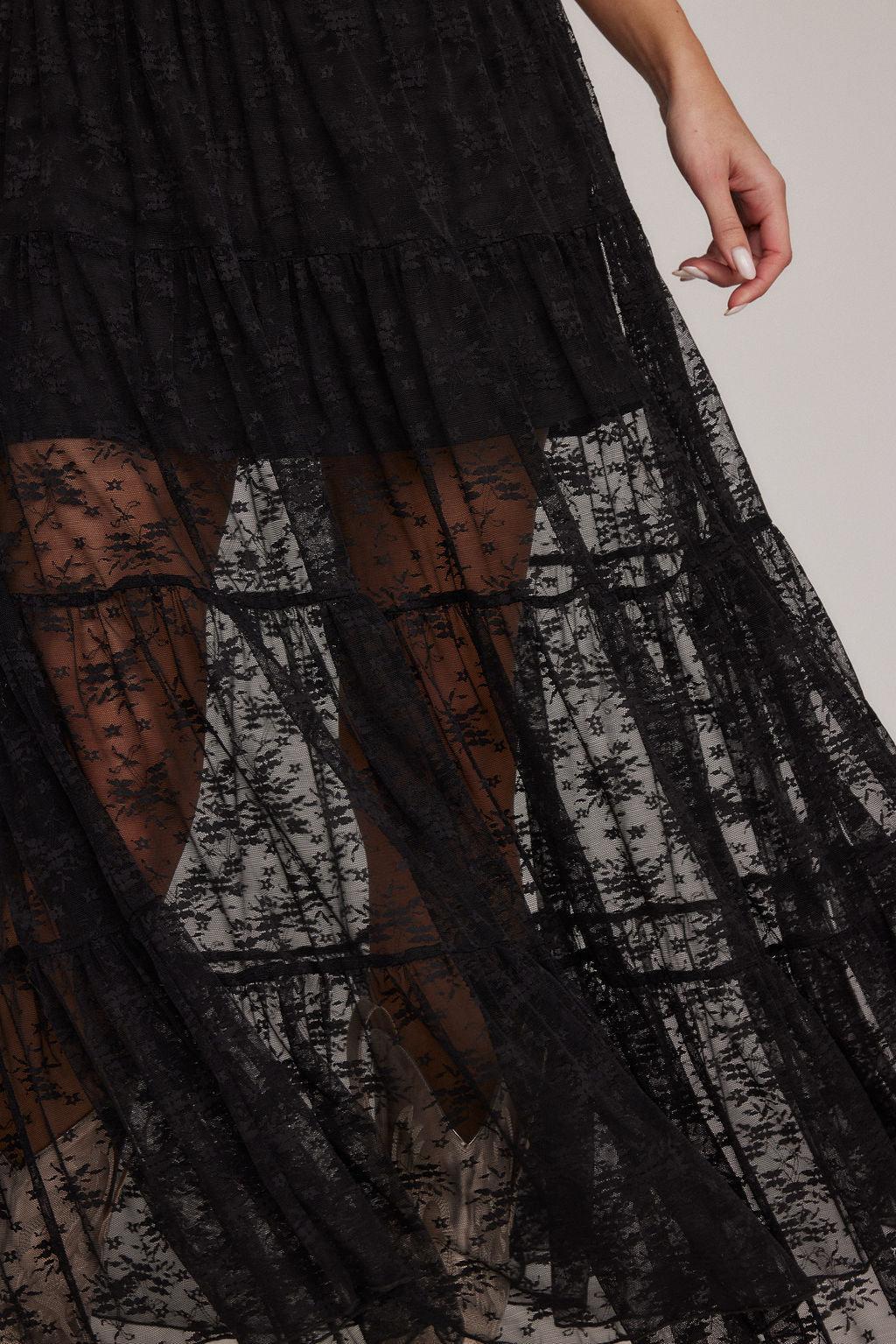 Willa Black Lace Maxi Dress Product Image
