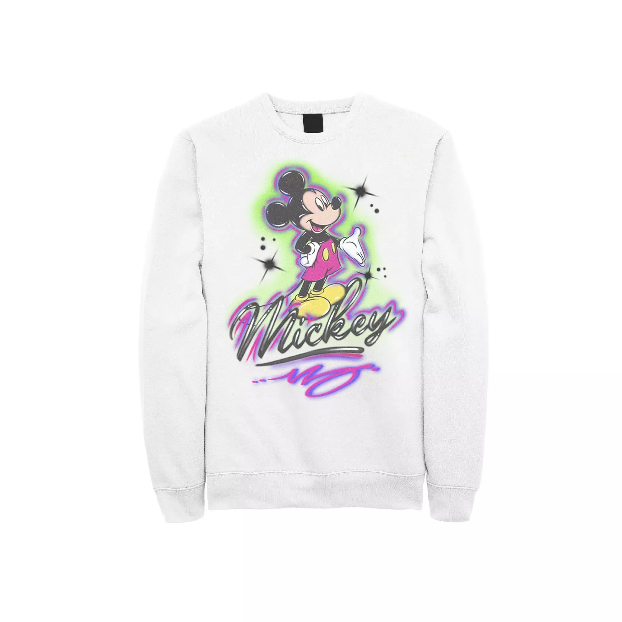 Disney's Mickey And Friends Mickey Mouse Airbrush Portrait Men's Sweatshirt, Size: Medium, White Product Image