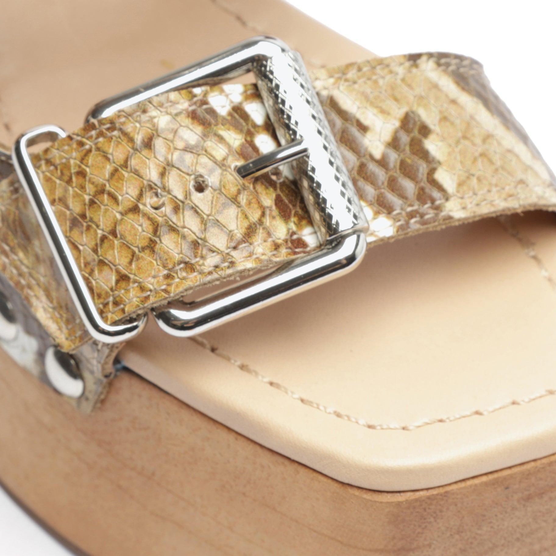 Kayleigh Snake-Embossed Leather Sandal Product Image