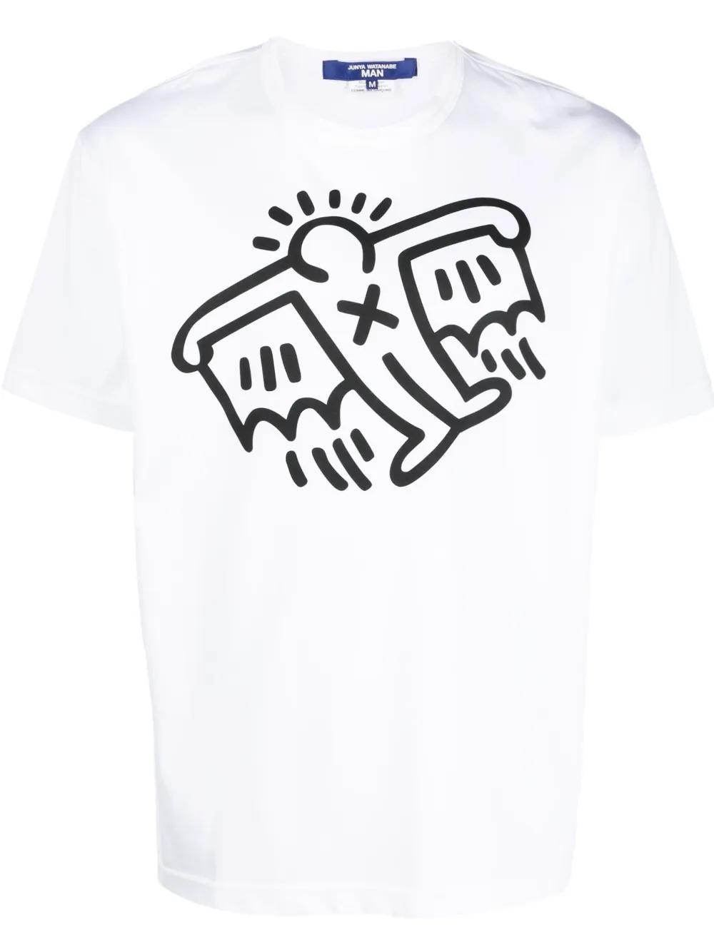 JUNYA WATANABE X Keith Haring Graphic-print T-shirt In White Product Image