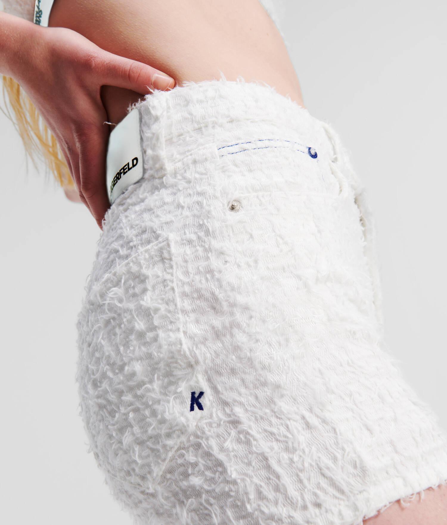 KLJ HIGH-WAISTED BOUCLÉ SHORTS Product Image