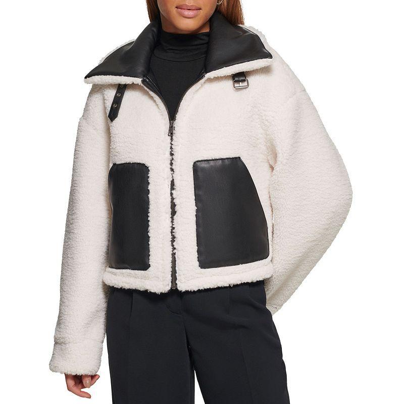 Women's Levi's® Ladies Reversible Sherpa Jacket, Size: Medium, Black And Cream Product Image