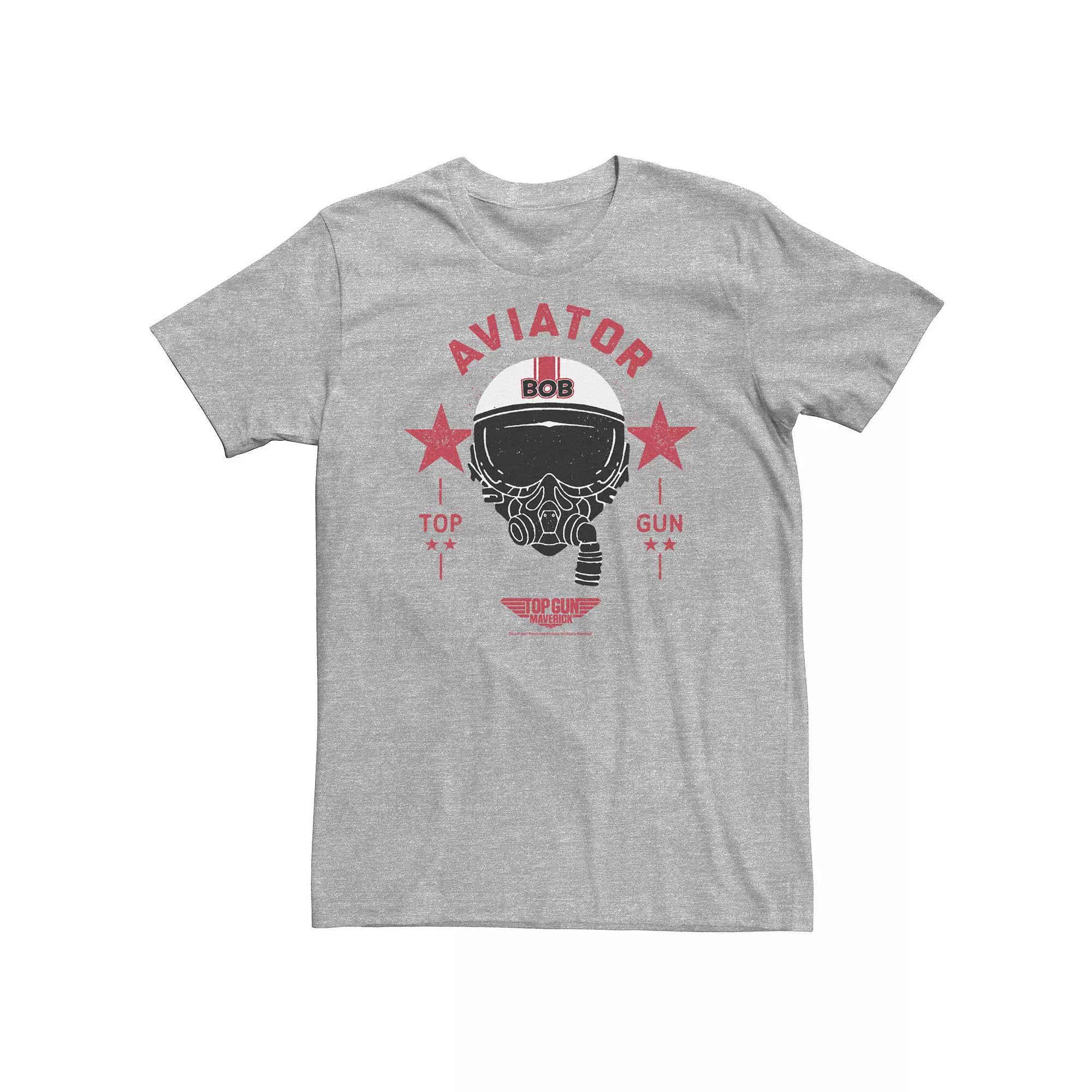 Big & Tall Top Gun Maverick Bob Aviator Helmet Stars Tee, Men's, Size: 4XL, Athletic Grey Product Image