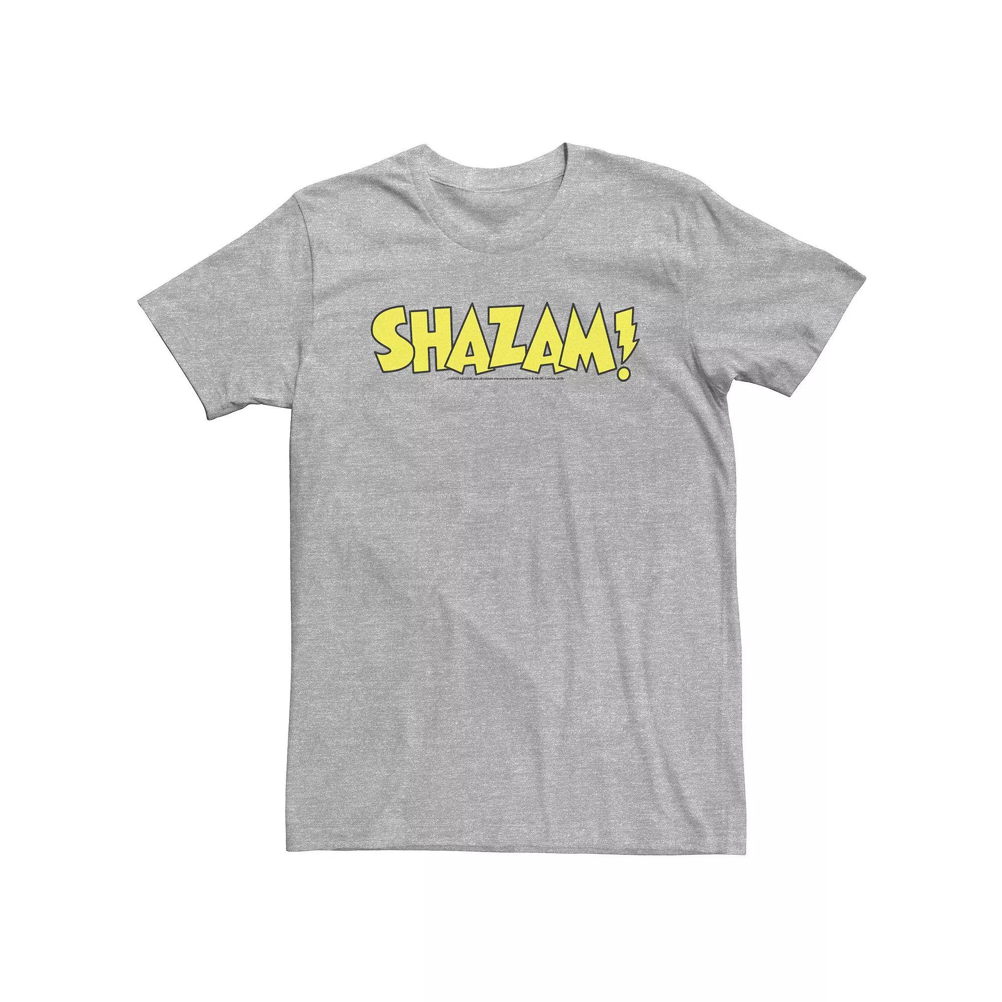 Big & Tall DC Comics Shazam! Bold Text Logo Tee, Men's, Size: 4XL, Athletic Grey Product Image