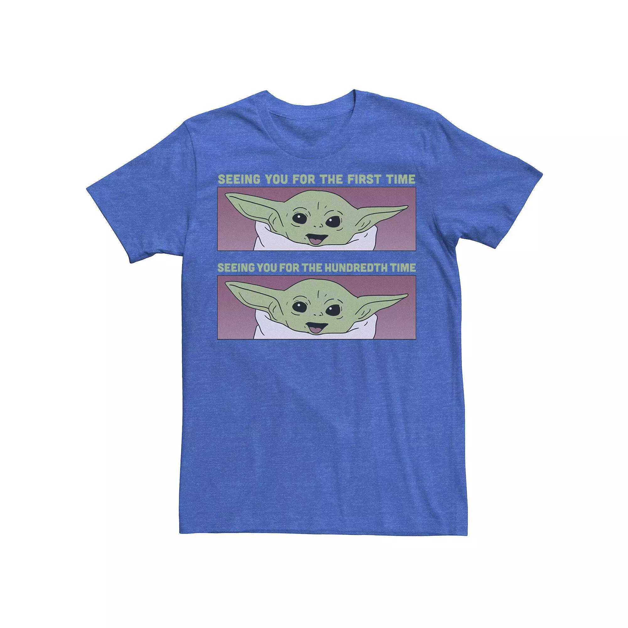 Mens Star Wars The Child Seeing You PaneTee Royal Grey Product Image
