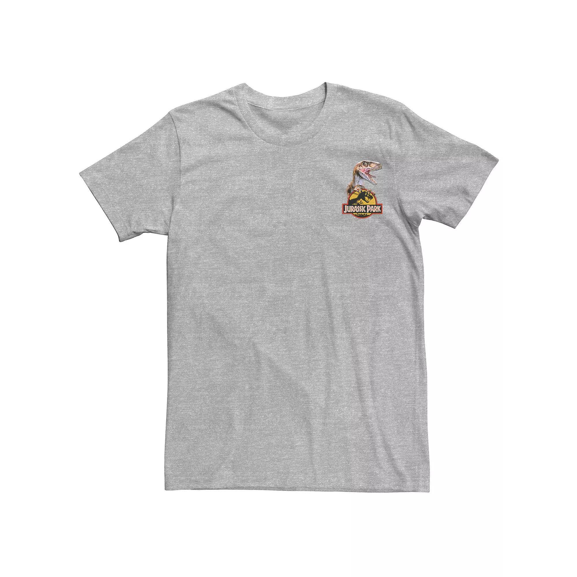 Men's Jurassic Park Raptor Hold Logo Pocket Tee, Size: 3XL, Silver Product Image
