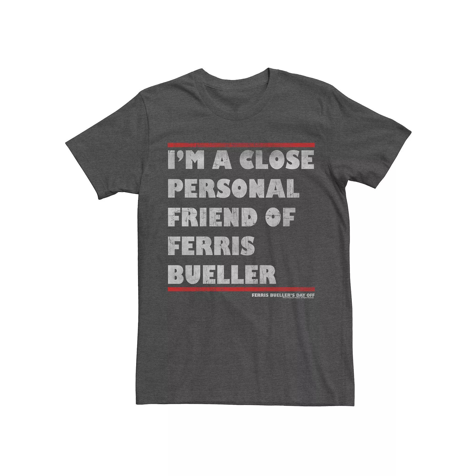 Men's Ferris Bueller's Day Off I'm A Close Personal Friend Tee, Size: Medium, Navy Grey Product Image