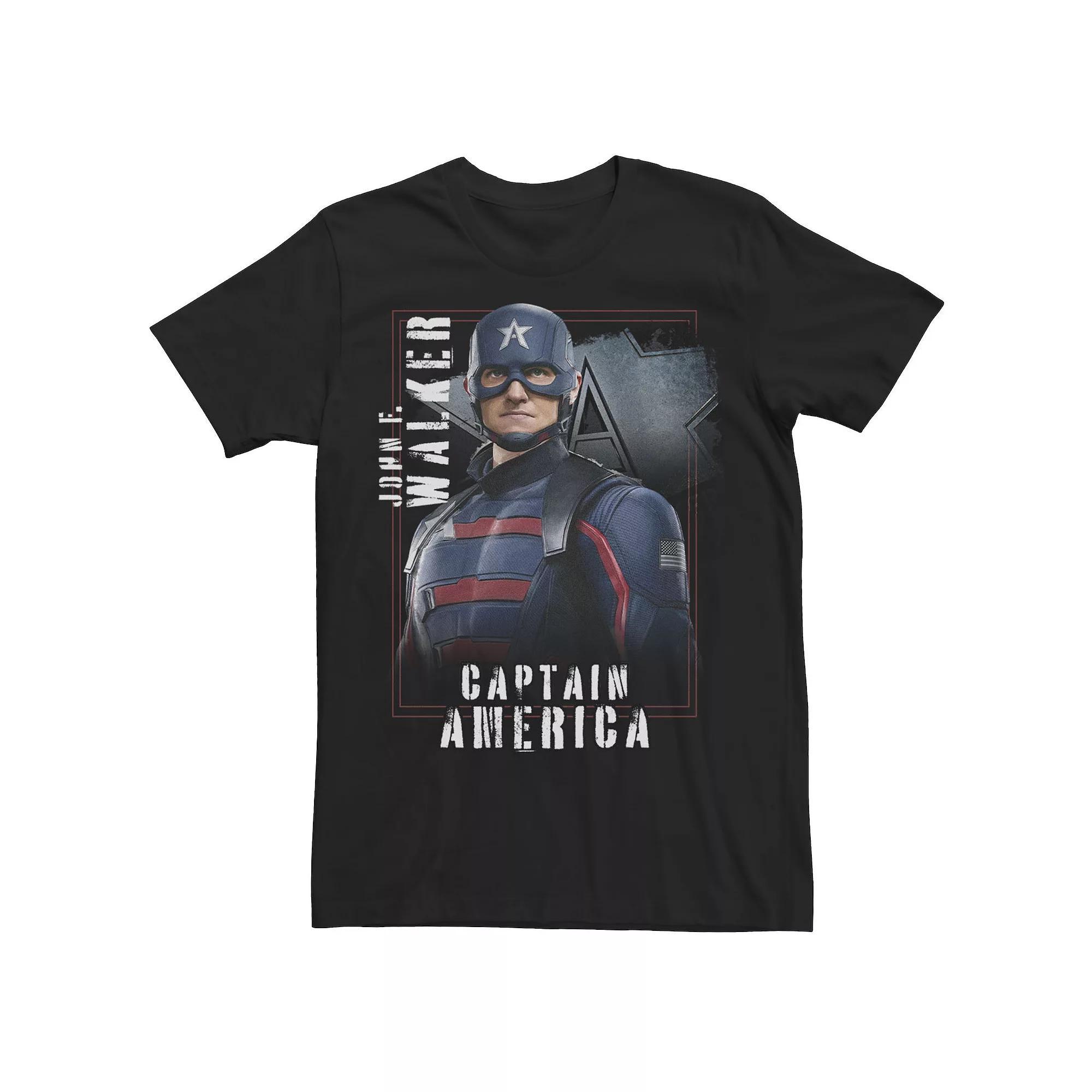 Men's Marvel Falcon And The Winter Soldier Walker Captain America Tee, Size: XL, Black Product Image