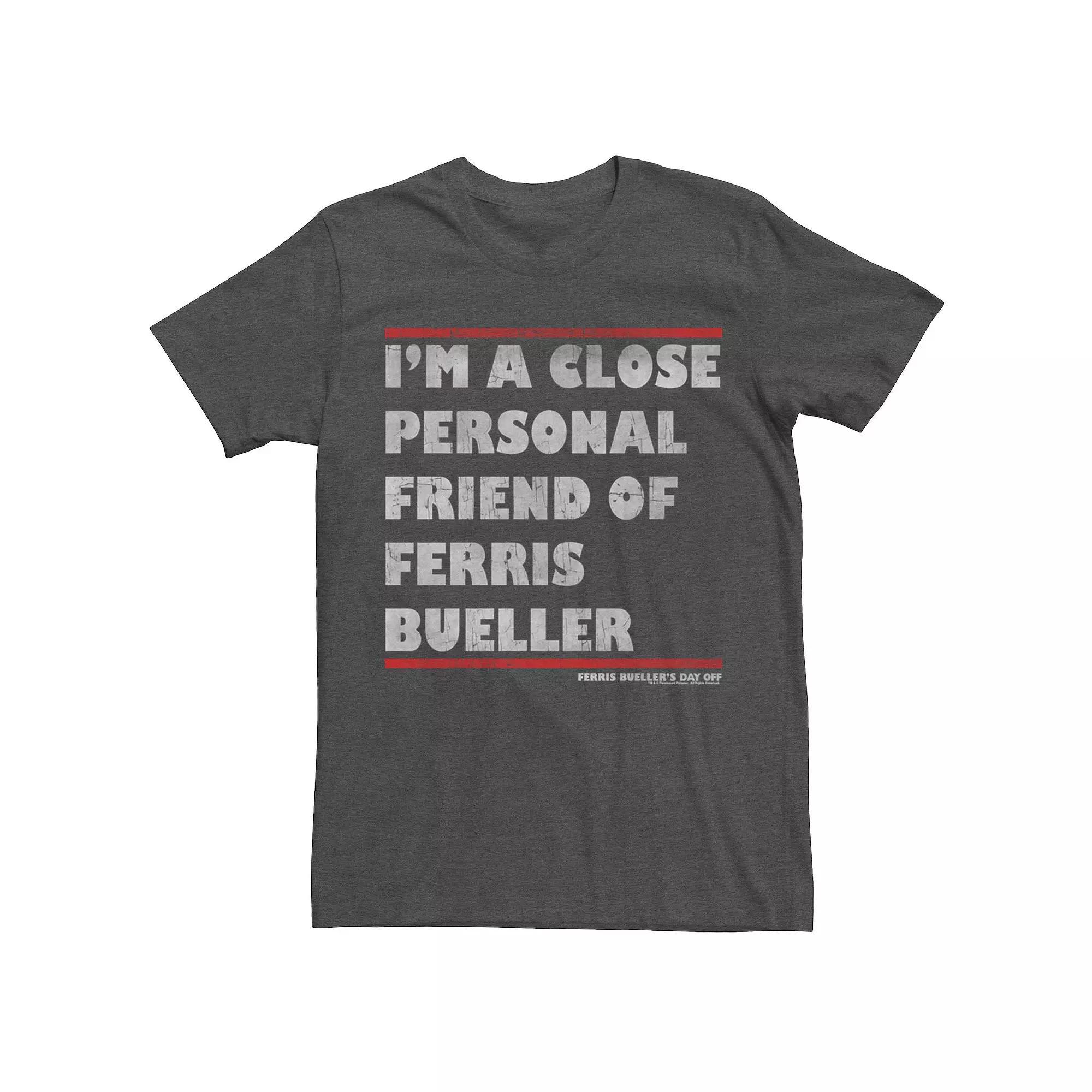 Men's Ferris Bueller's Day Off I'm A Close Personal Friend Tee, Size: Medium, Navy Grey Product Image