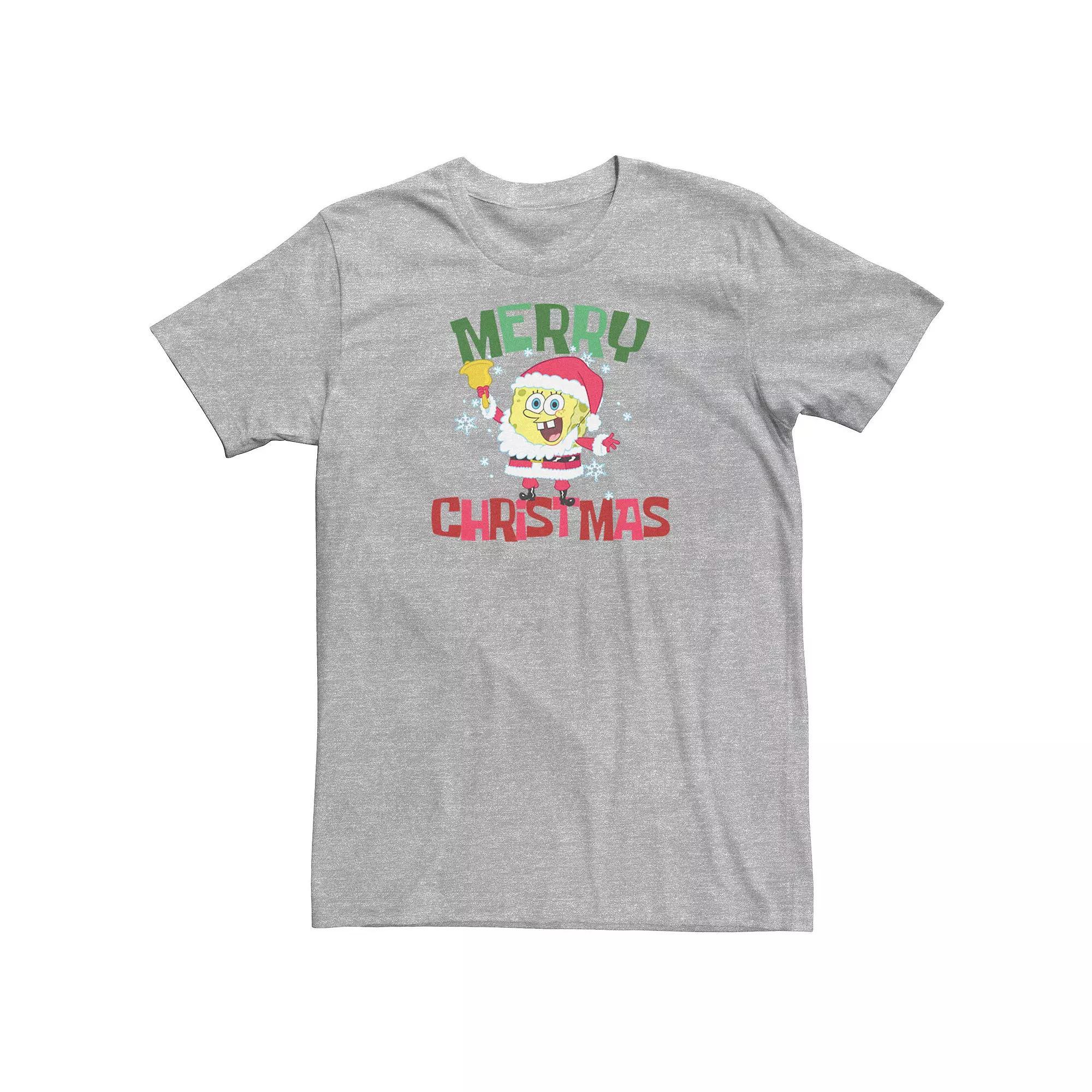 Men's Spongebob Squarepants Santa Tee, Size: Medium, Black Product Image