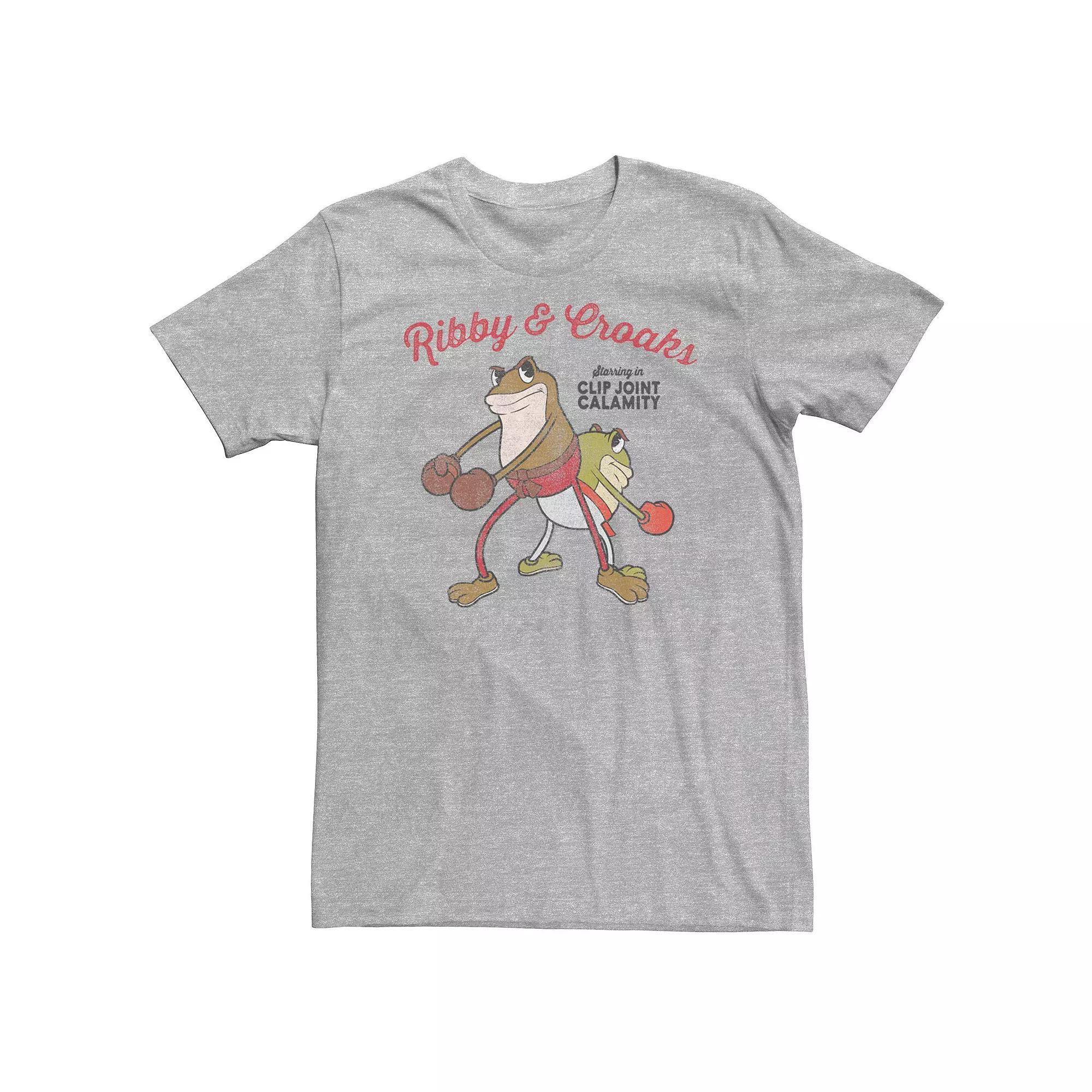 Big & Tall Cuphead Ribby And Croaks Clip Joint Calamity Tee, Men's, Size: 3XL, Athletic Grey Product Image