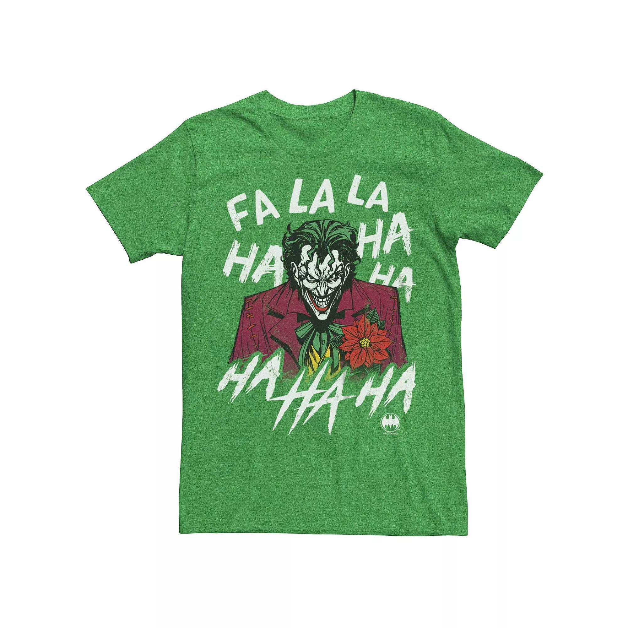 Men's Batman The Joker Fa La La Ha Ha Ha Graphic Tee, Size: Small, Kelly Grey Product Image