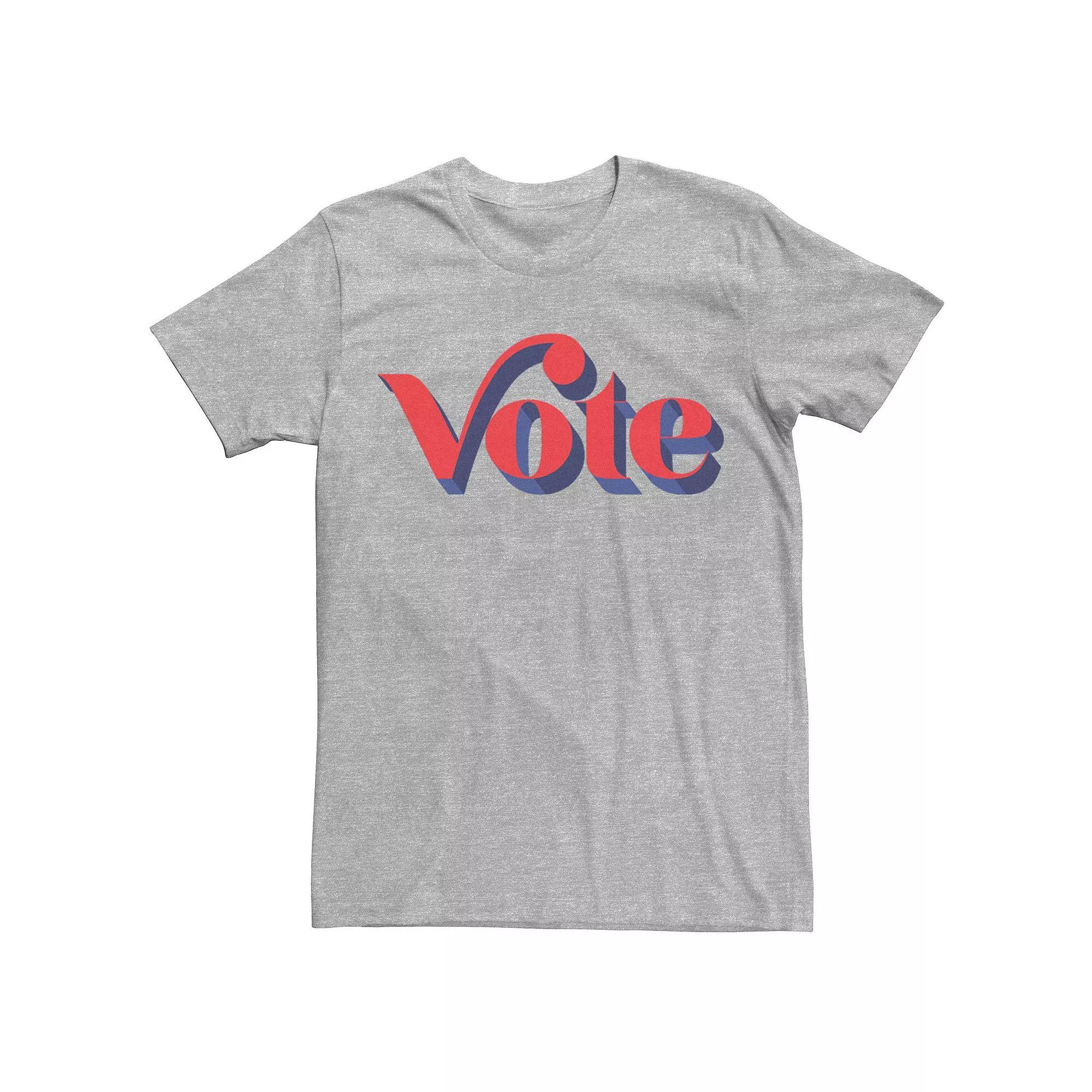 Men's Vote Simple Typographic Tee, Size: Small, Athletic Grey Product Image