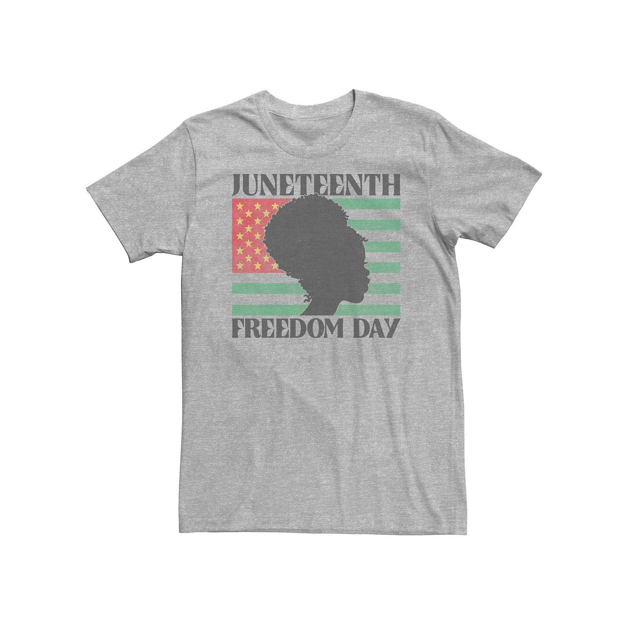 Big & Tall Americana Juneteenth Freedom Day Flag Silhouette Tee, Men's, Size: 4XL, Athletic Grey Product Image