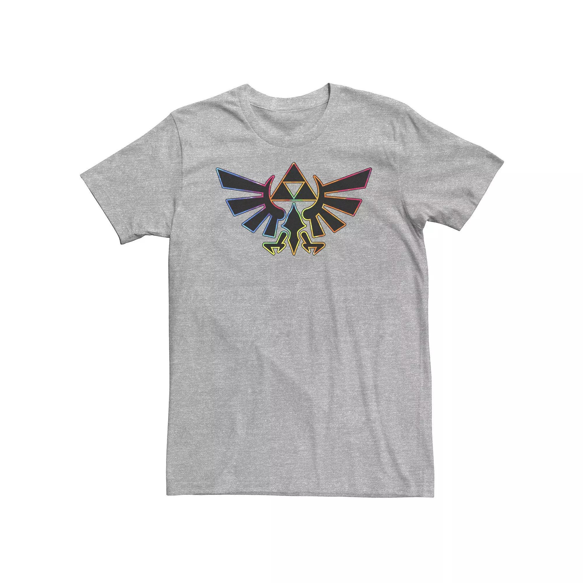 Big & Tall Zelda Hyrule Crest Tie Dye Outline Tee, Men's, Size: 3XL, Athletic Grey Product Image