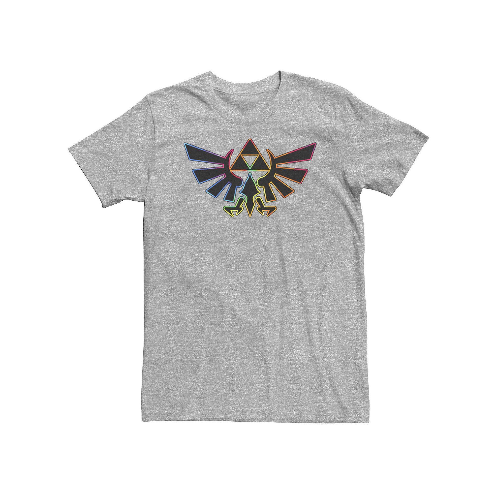 Big & Tall Zelda Hyrule Crest Tie Dye Outline Tee, Men's, Size: 3XL, Athletic Grey Product Image