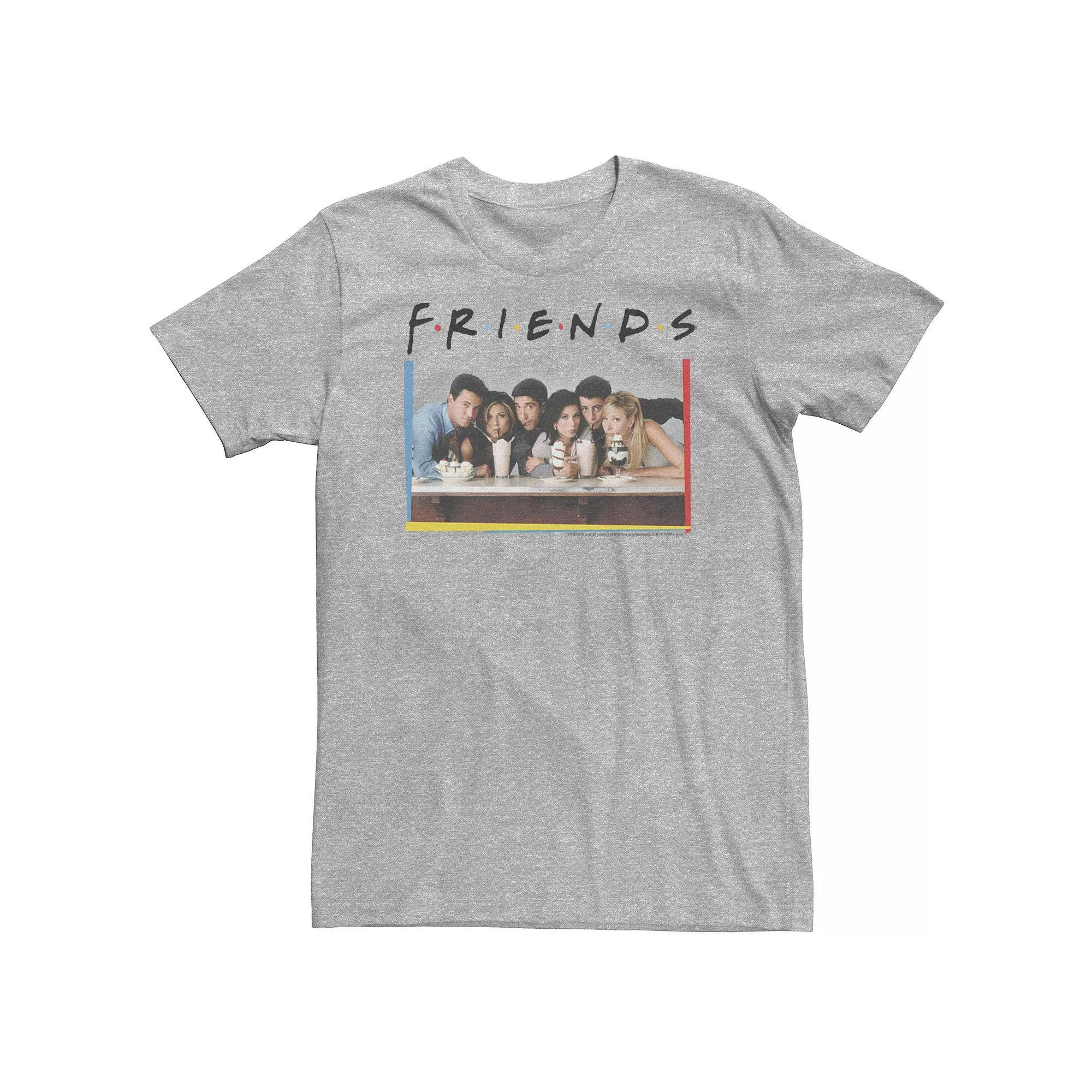 Big & Tall Friends Group Shot Milkshake Portrait Tee, Men's, Size: 3XL Tall, Athletic Grey Product Image
