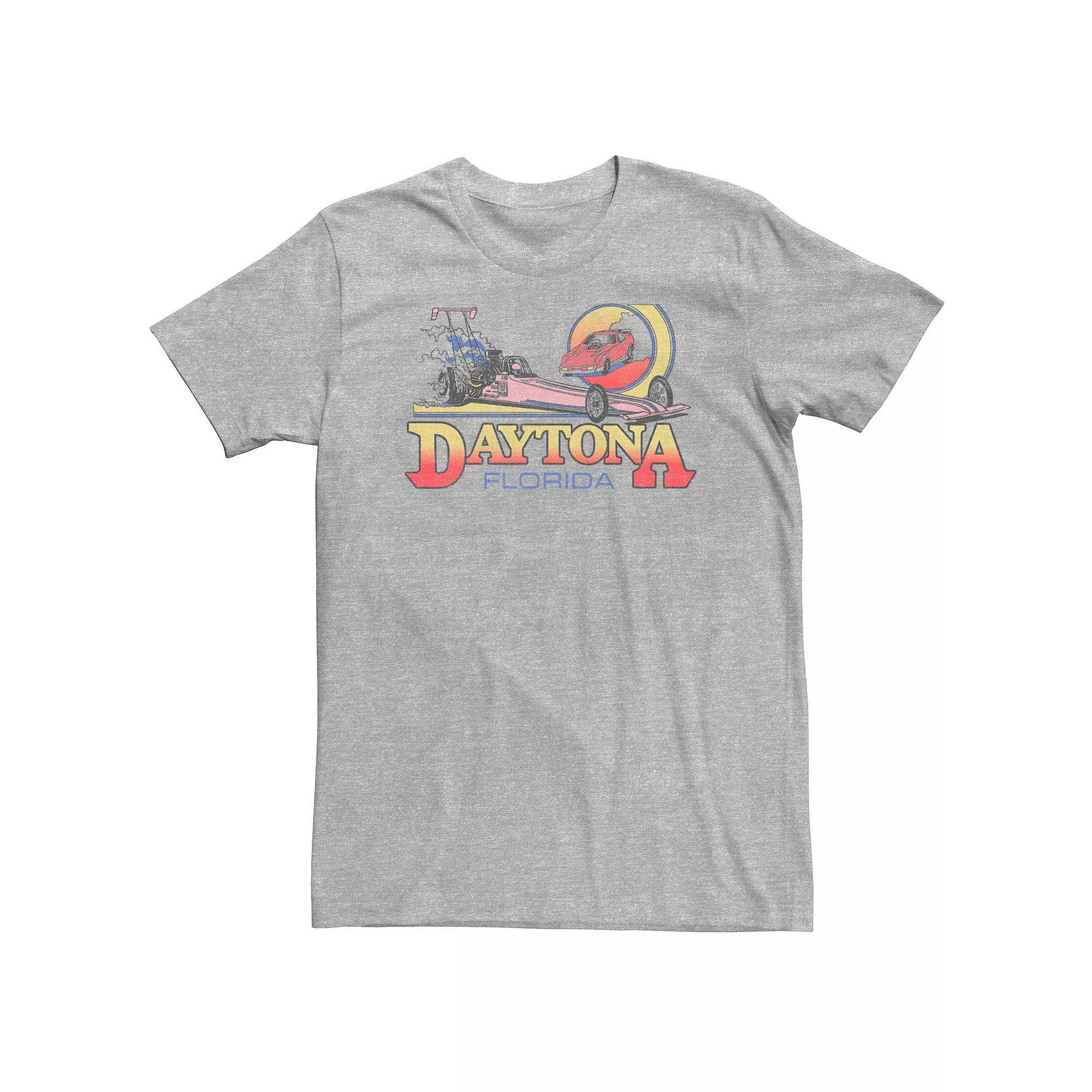 Big & Tall Trendy Daytona Florida Race Car Graphic Tee, Men's, Size: 3XB, Athletic Grey Product Image