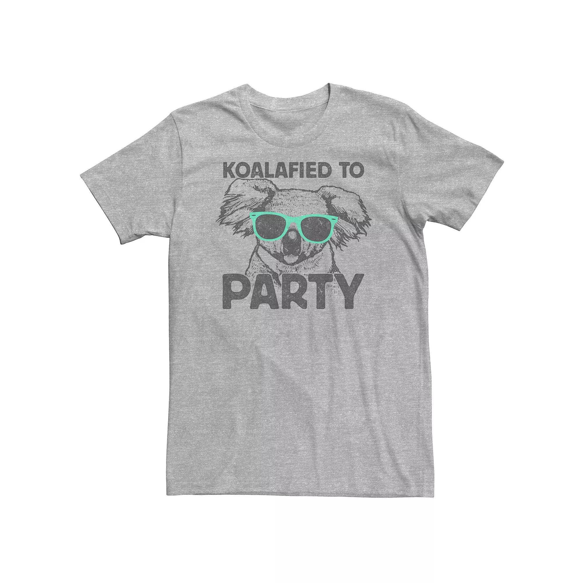 Men's Koalafied To Party Koala Sunglasses Portrait Tee, Size: Large, Athletic Grey Product Image