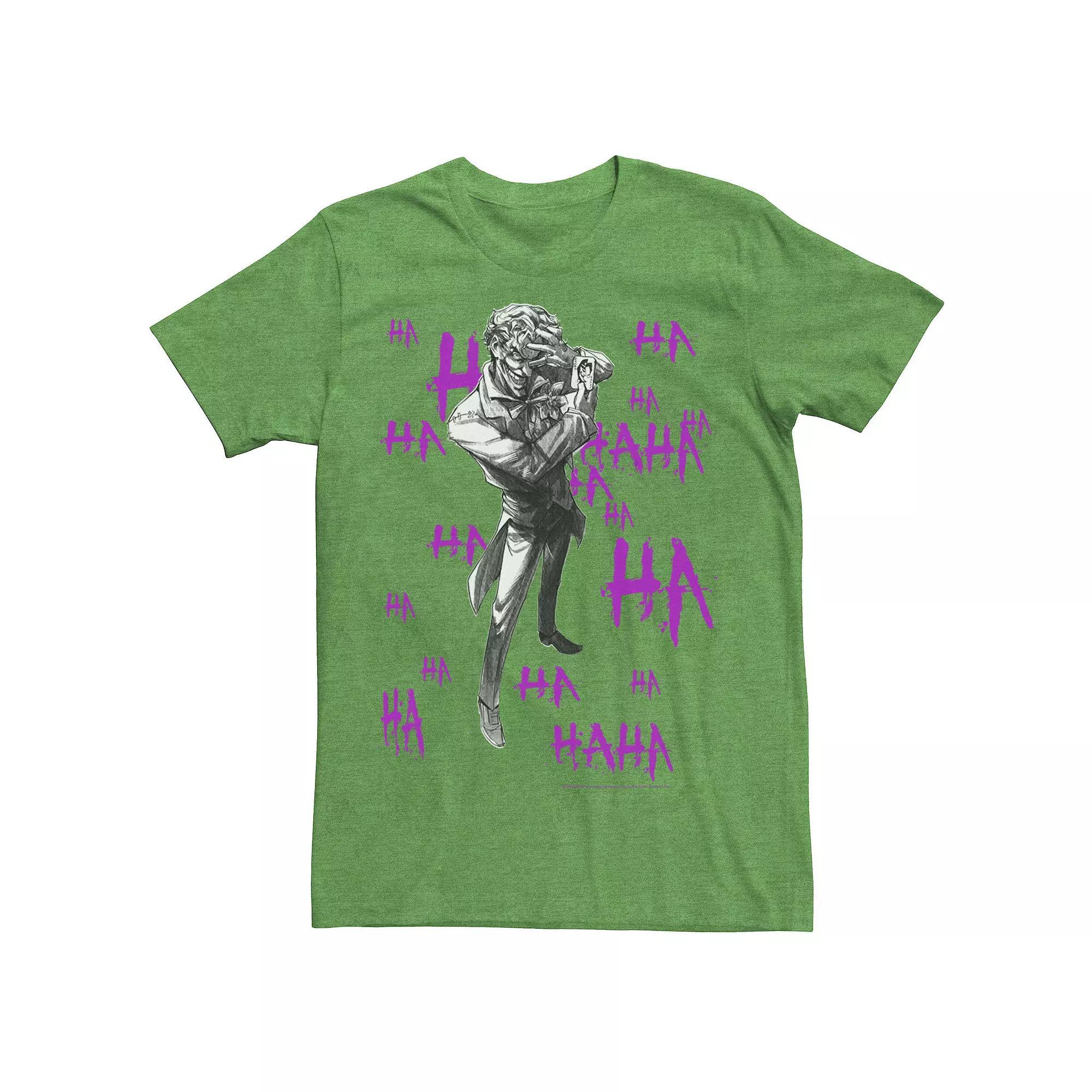 Men's DC Comics Joker HAHAHA Portrait Tee, Size: Medium, Kelly Grey Product Image