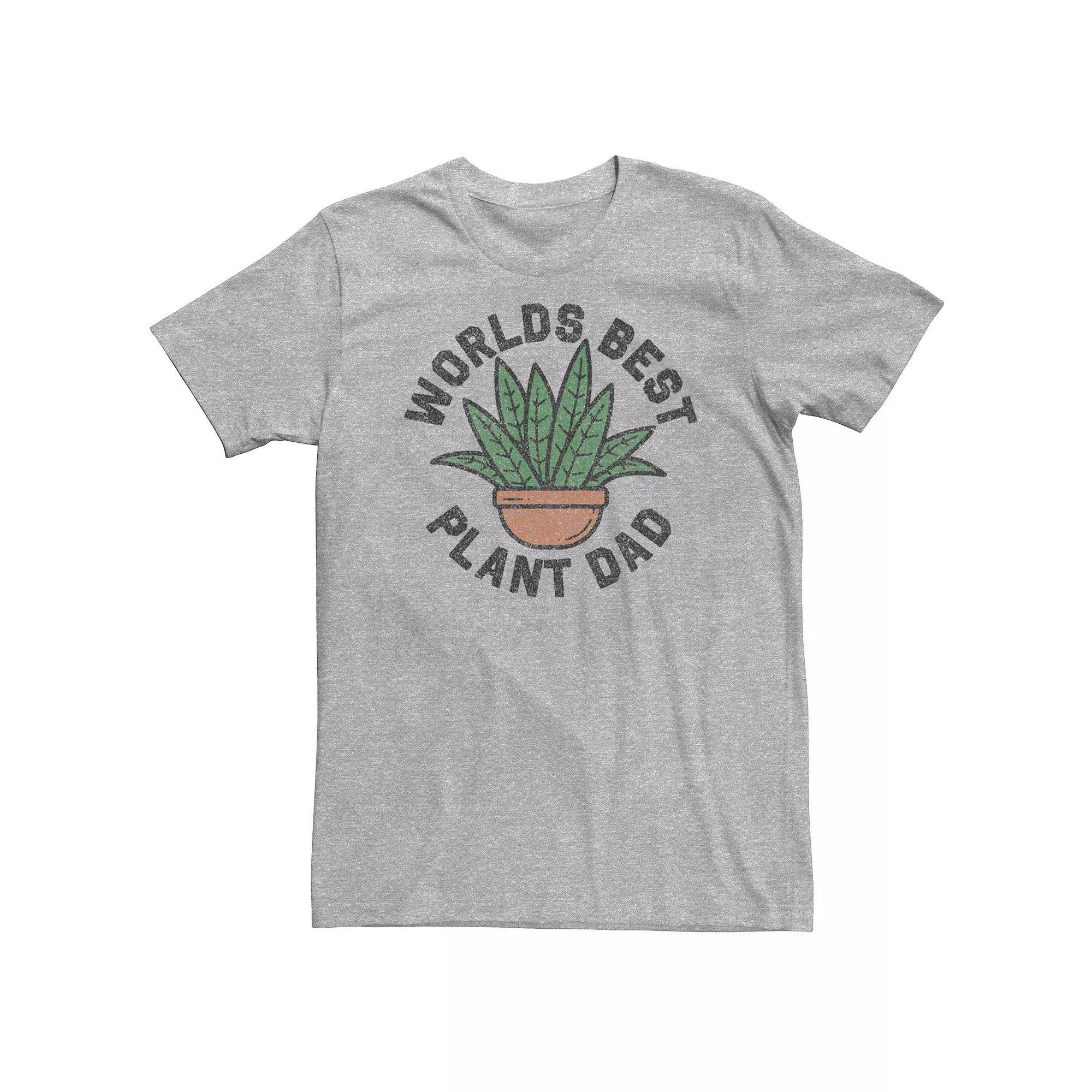 Big & Tall Father's Day "Worlds Best Plant Dad" Tee, Men's, Size: 3XL, Athletic Grey Product Image