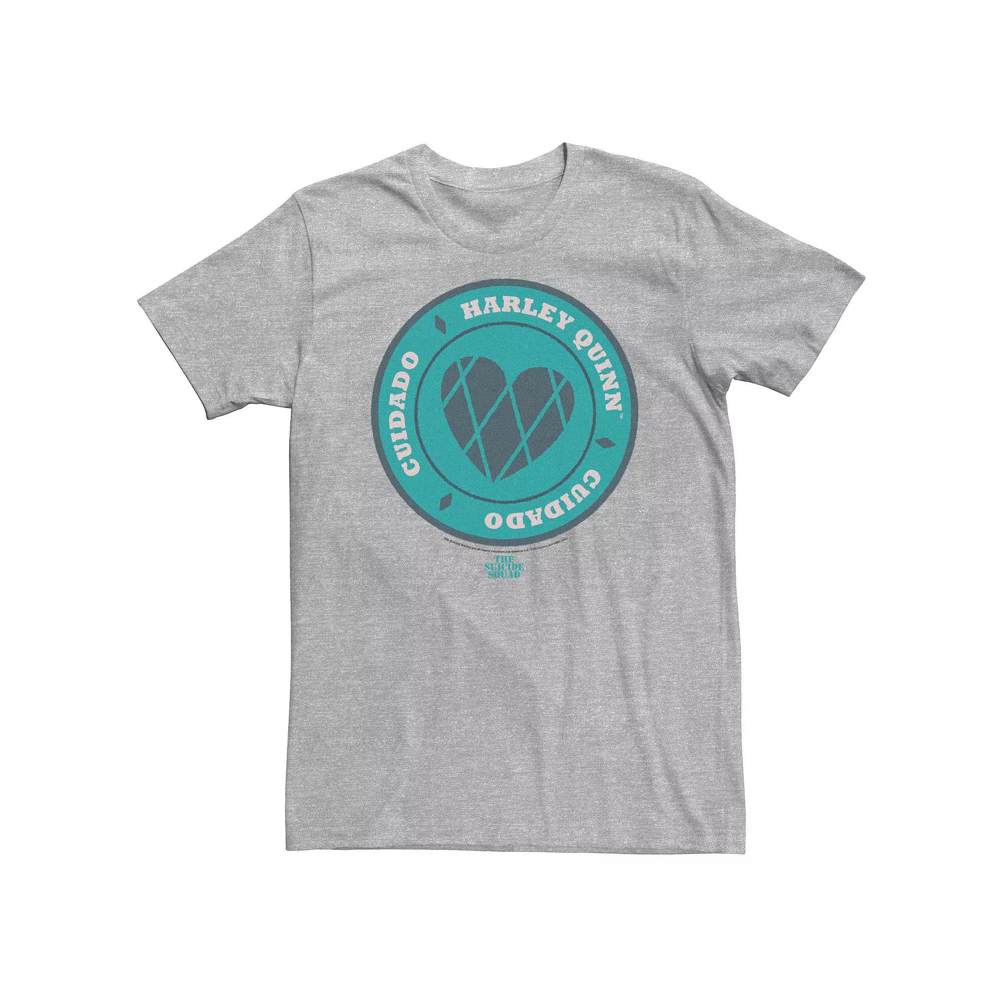 Big & Tall DC Comics The Suicide Squad Harley Fenced Hearts Tee, Men's, Size: Large Tall, Athletic Grey Product Image