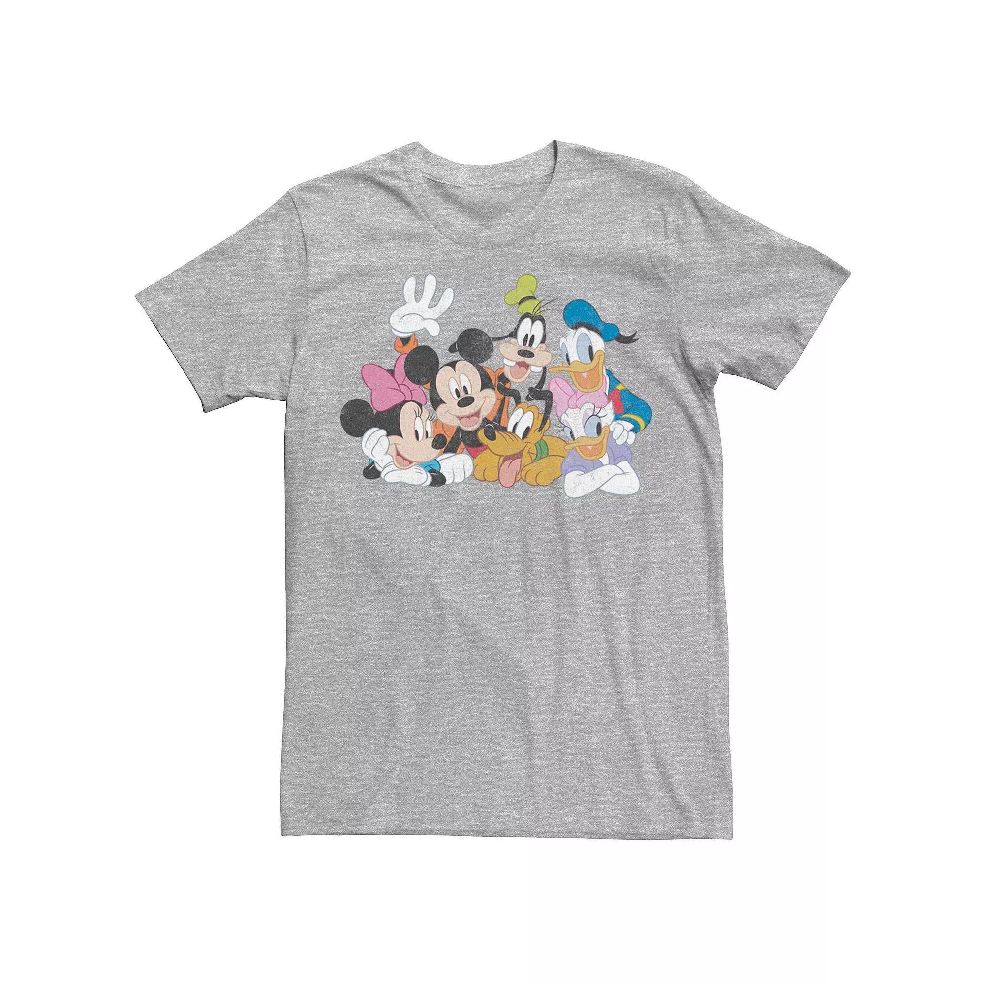 Disney's Mickey Mouse Men's Classic Characters Tee, Size: Large, Athletic Grey Product Image
