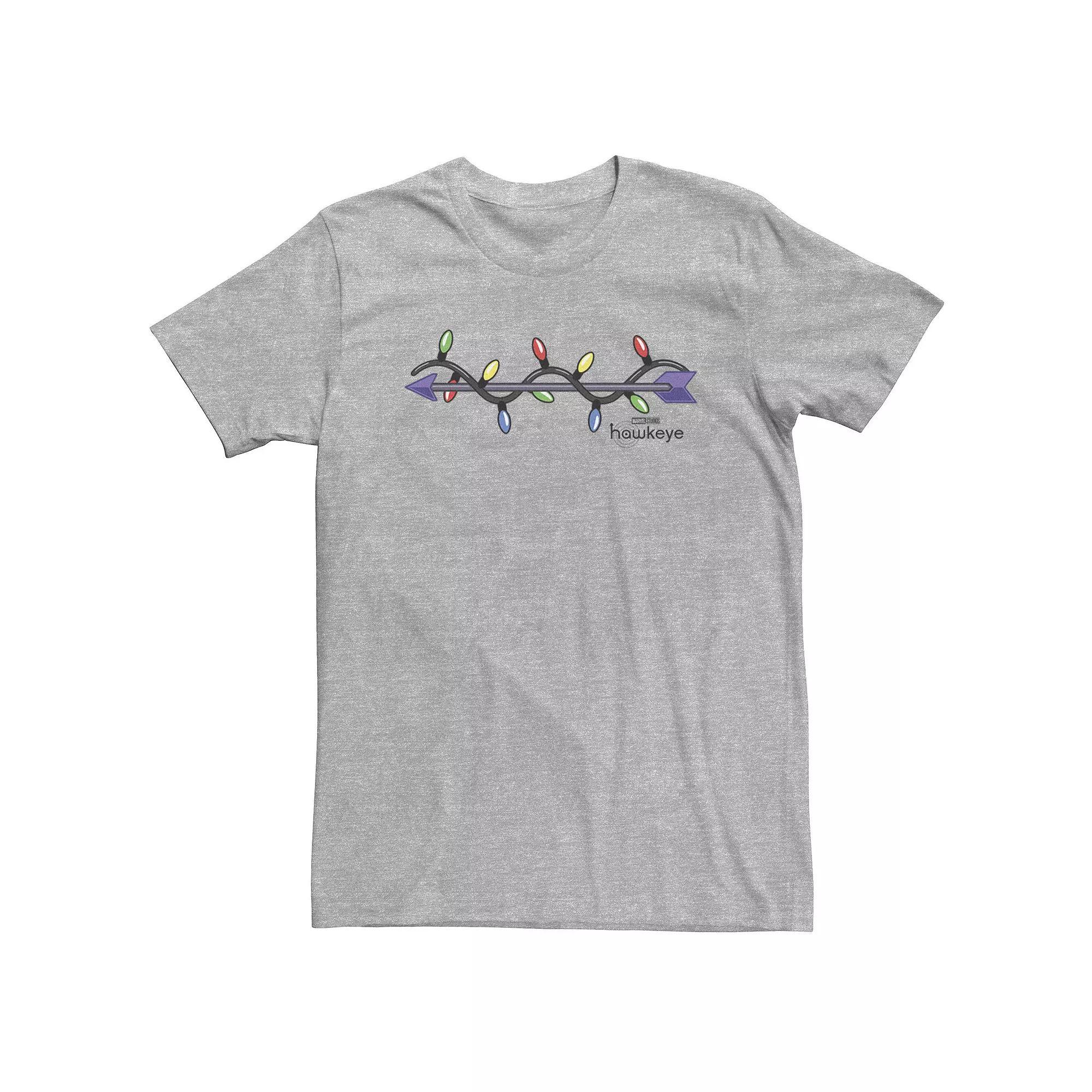 Big & Tall Marvel Hawkeye Christmas Light String Tee, Men's, Size: 4XL, Athletic Grey Product Image