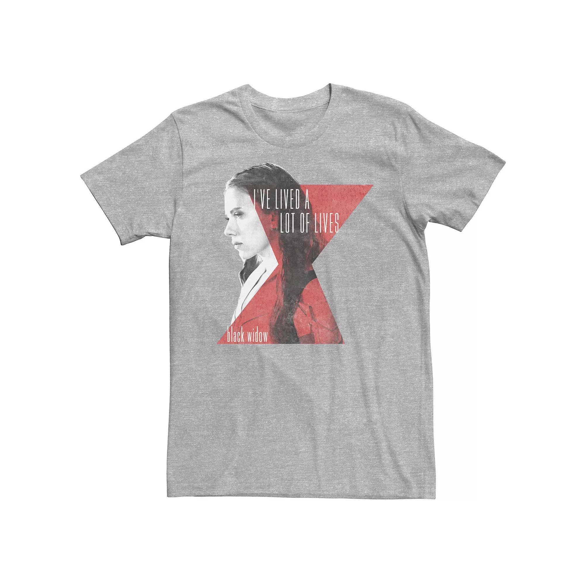 Big & Tall Marvel Black Widow I've Lived A Lot Of Lives Tee, Men's, Size: 3XL Tall, Athletic Grey Product Image
