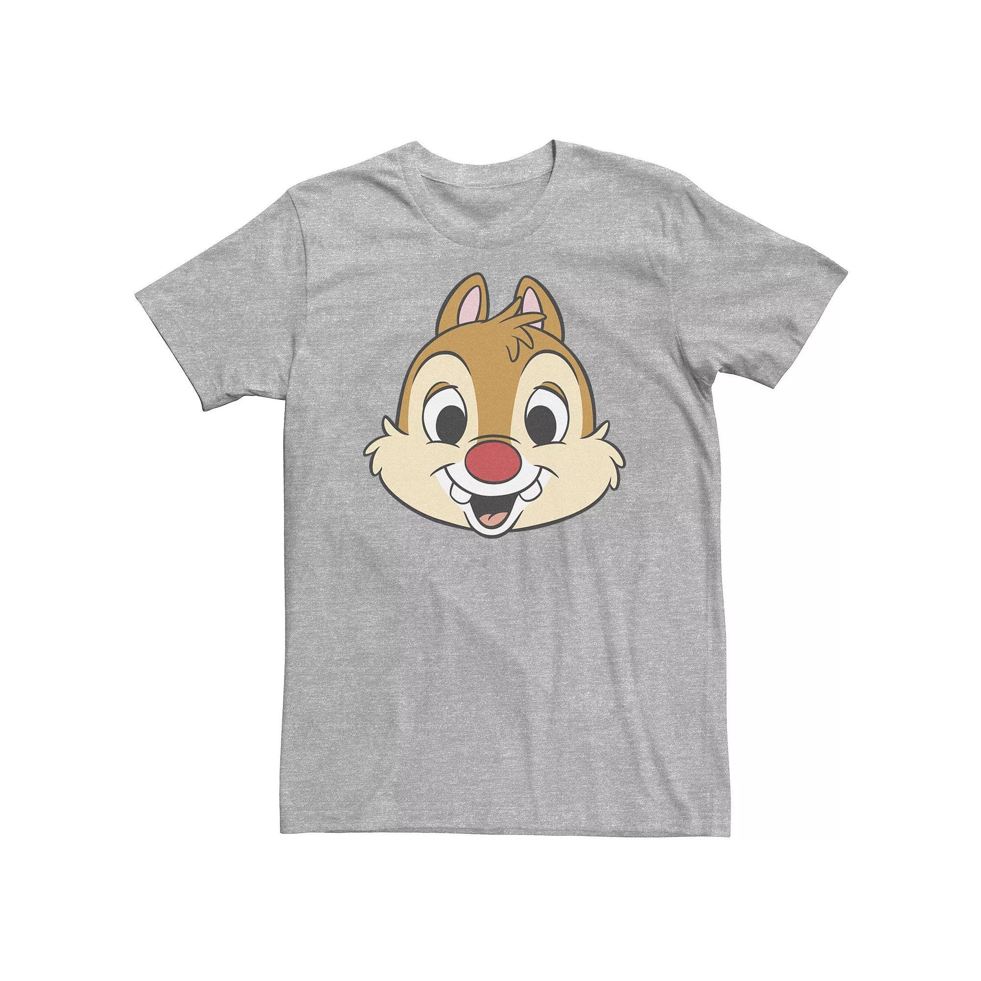 Big & Tall Disney Chip And Dale Dale Transparent Eyes & Mouth Tee, Men's, Size: 3XL Tall, Athletic Grey Product Image